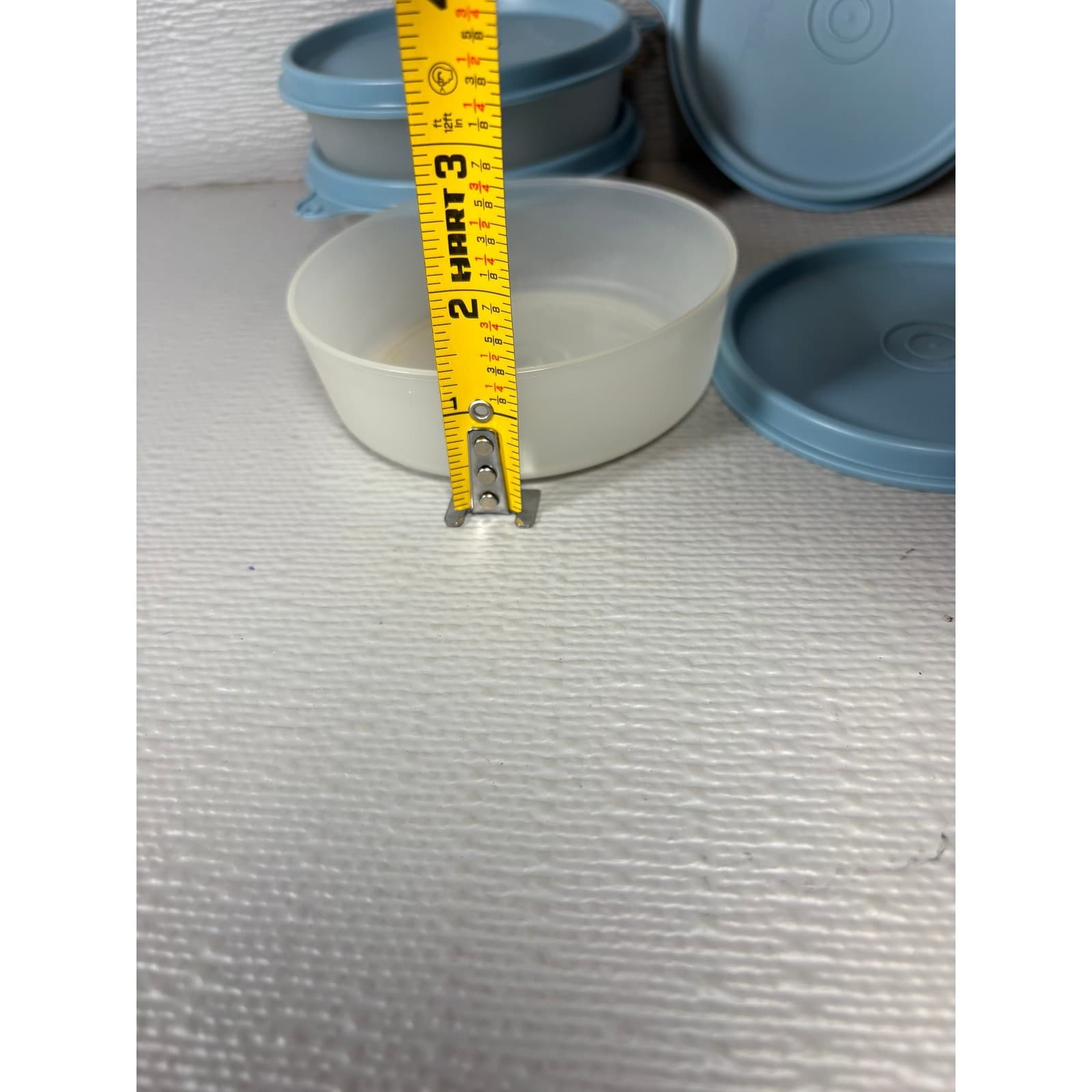 Vintage Tupperware Snack Cups with Blue Lids Set of 4 USA - Thumbnail 5