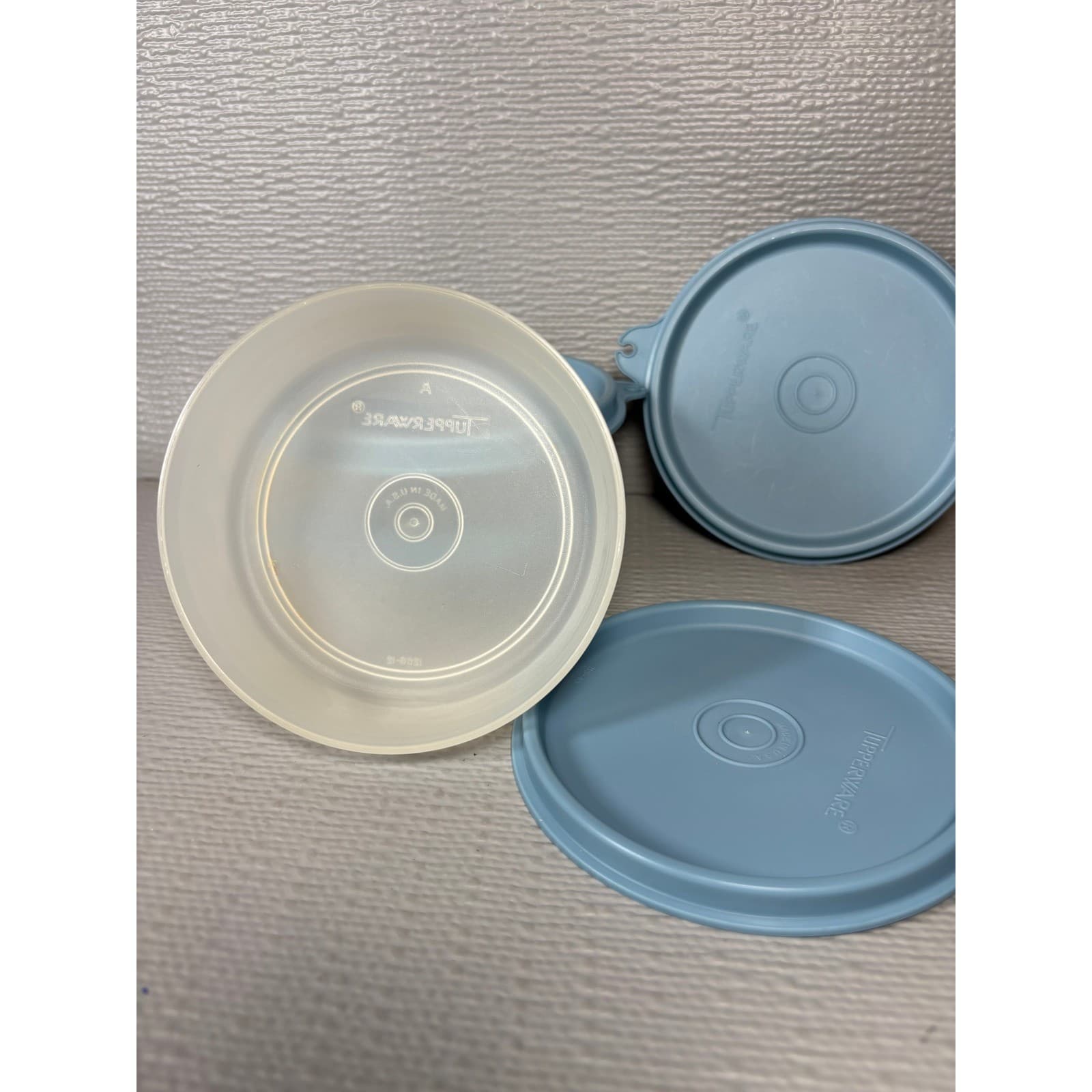 Vintage Tupperware Snack Cups with Blue Lids Set of 4 USA - Thumbnail 7