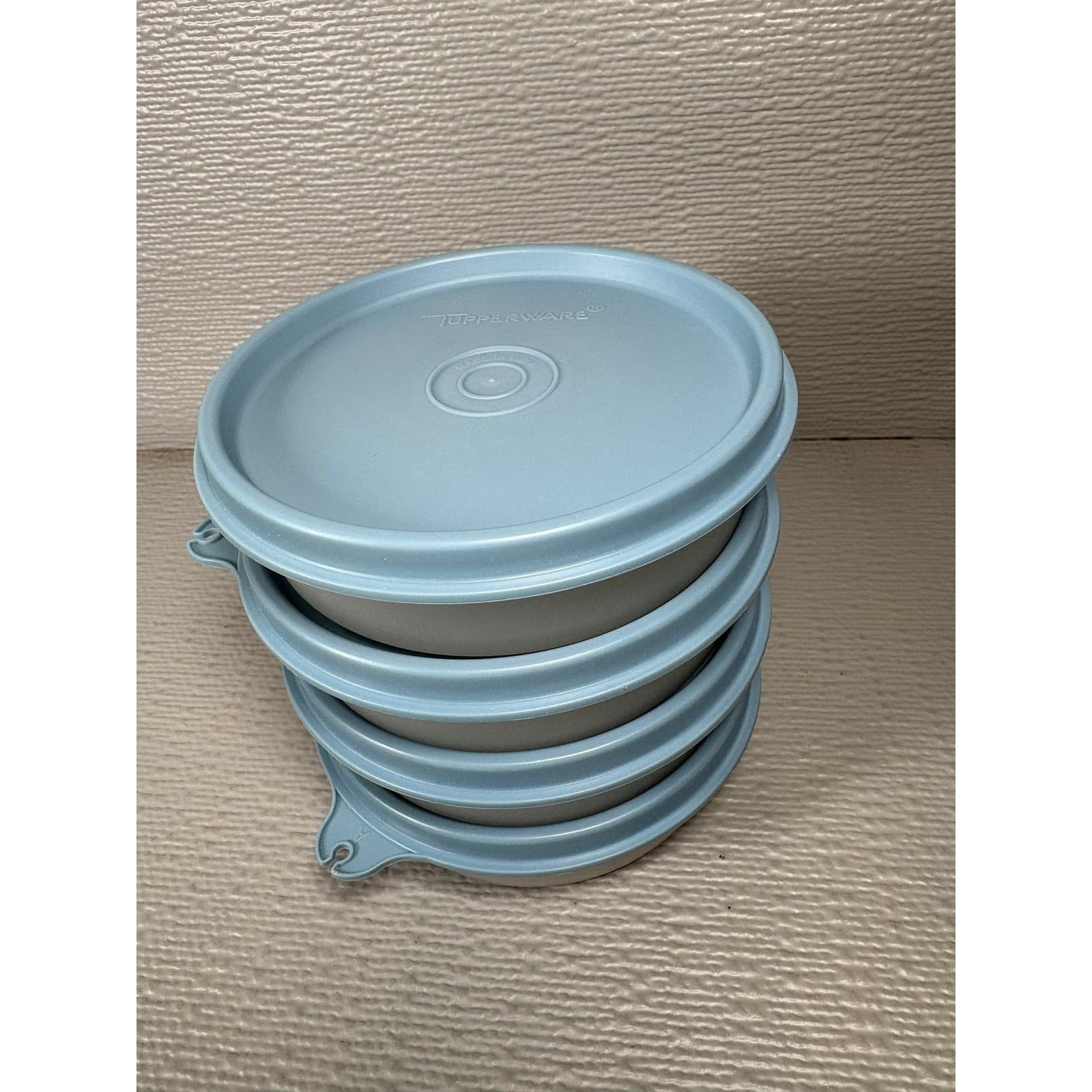 Vintage Tupperware Snack Cups with Blue Lids Set of 4 USA - Thumbnail 8