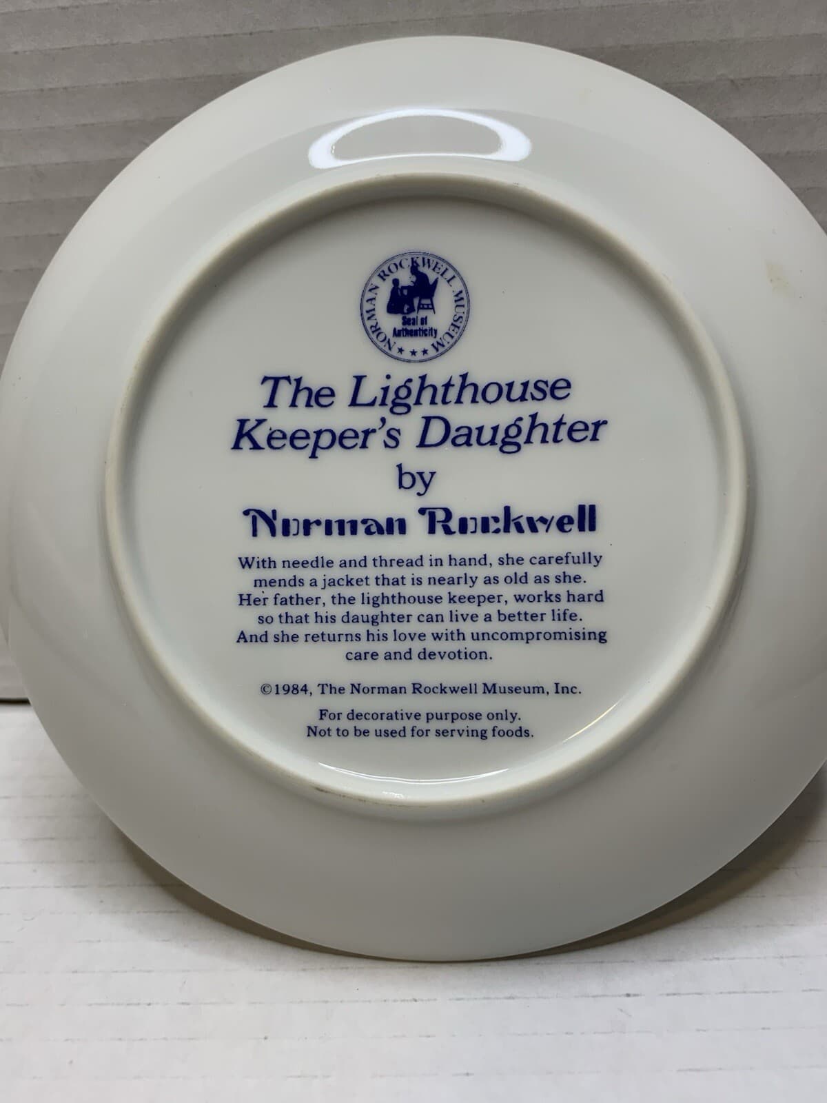 Vintage Norman Rockwell Plate & Bell Bundle The Lighthouse Keeper's Daughter - Thumbnail 4