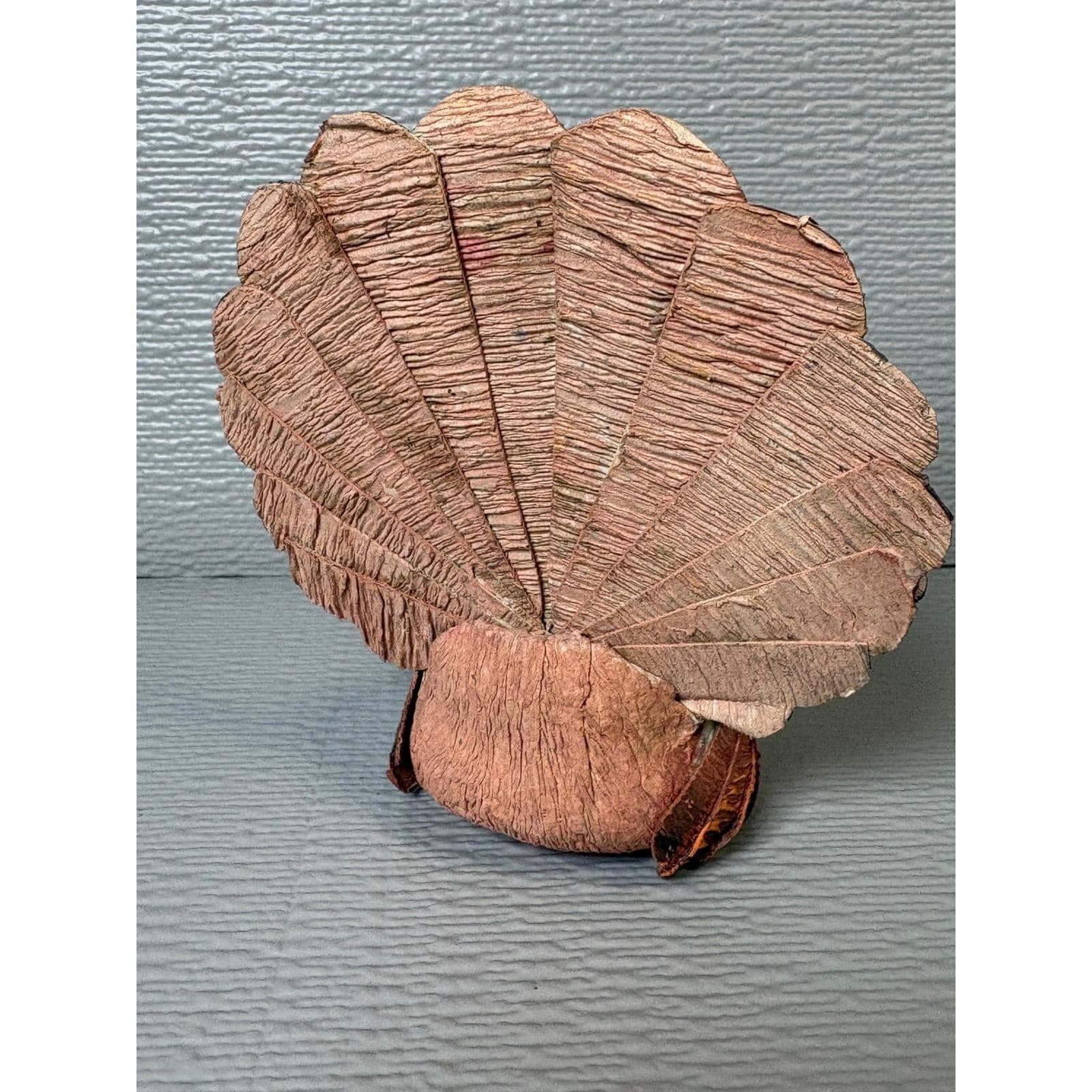 Molded Paper Turkey Figurine Thanksgiving Fall Decor Rustic Folk Art 5 inch - Thumbnail 2