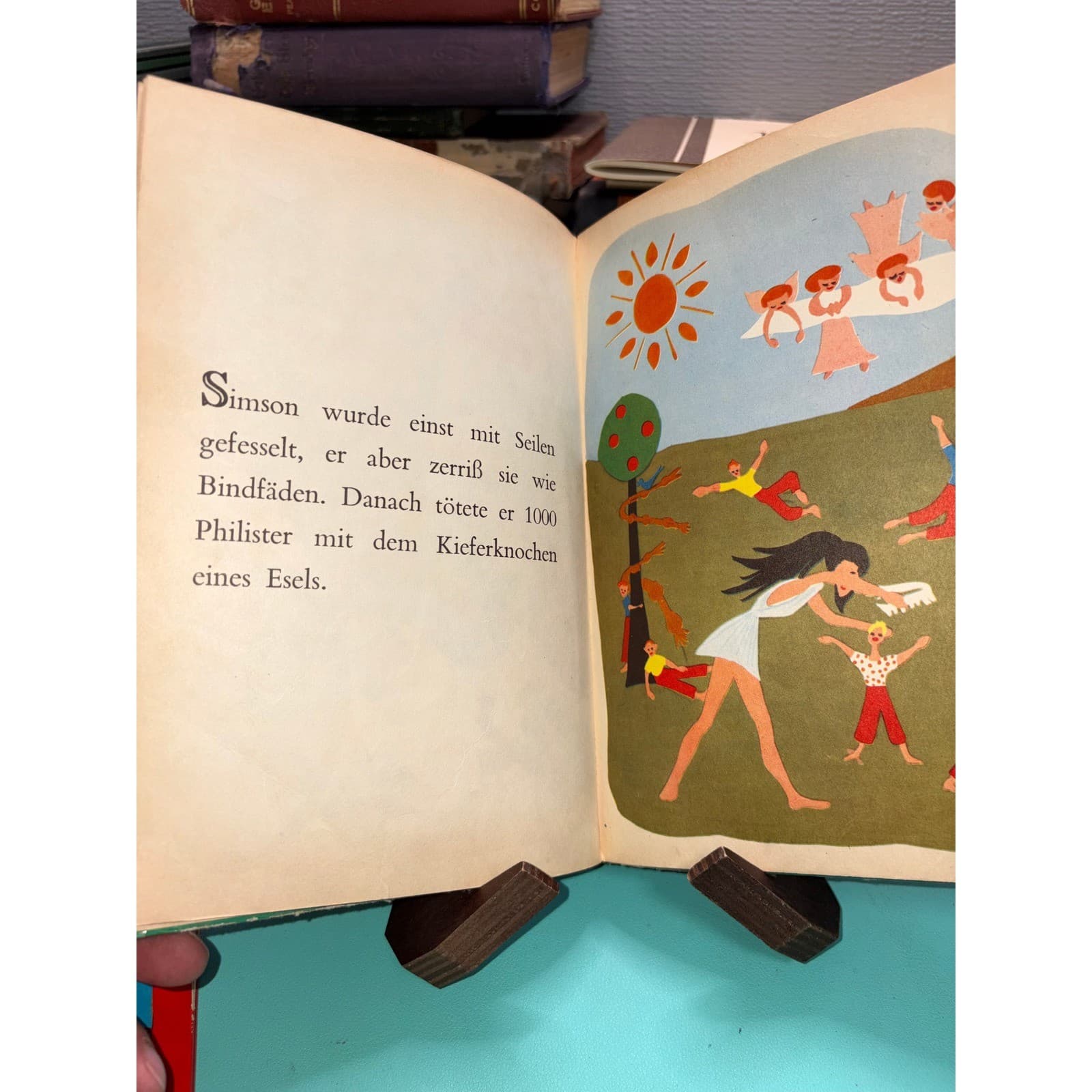 Vintage German Childrens Bible Books Die Arche Noah Die Starke Simsons Curie - Thumbnail 9