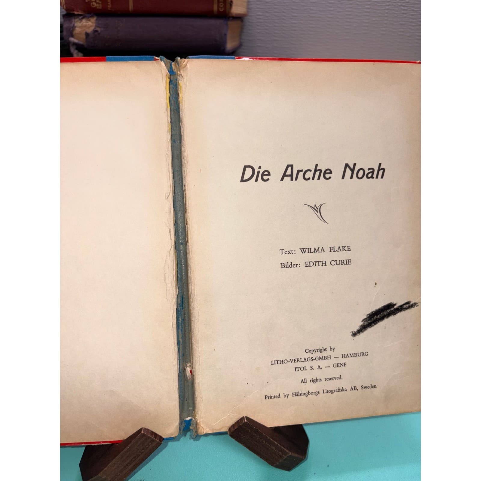 Vintage German Childrens Bible Books Die Arche Noah Die Starke Simsons Curie - Thumbnail 6