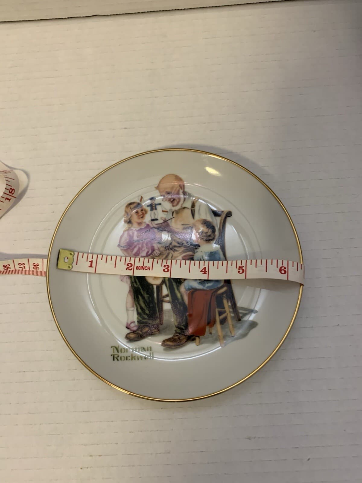 Vintage Norman Rockwell Plate & Bell Bundle "The Toymaker" Museum Collections - Thumbnail 4