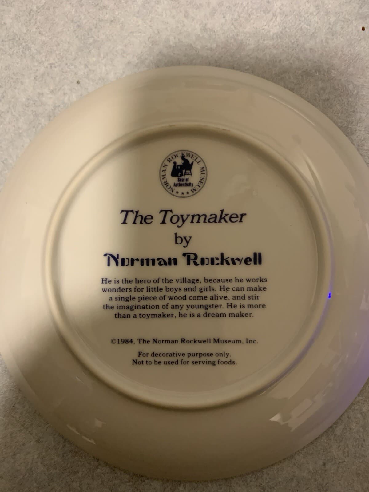 Vintage Norman Rockwell Plate & Bell Bundle "The Toymaker" Museum Collections - Thumbnail 6