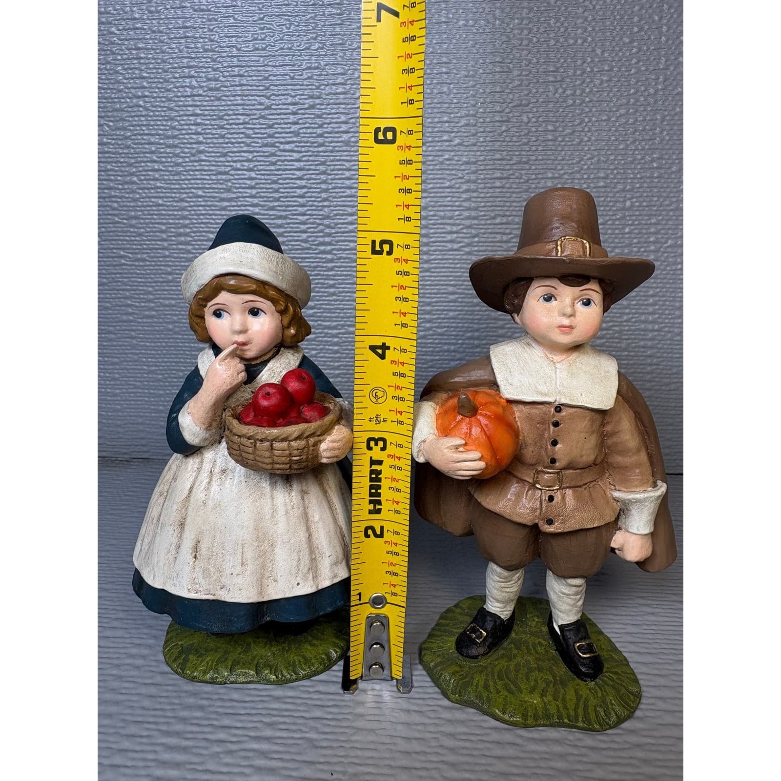 Bethany Lowe Designs Thanksgiving Pilgrim Children Pumpkin Apple 6 - Thumbnail 5