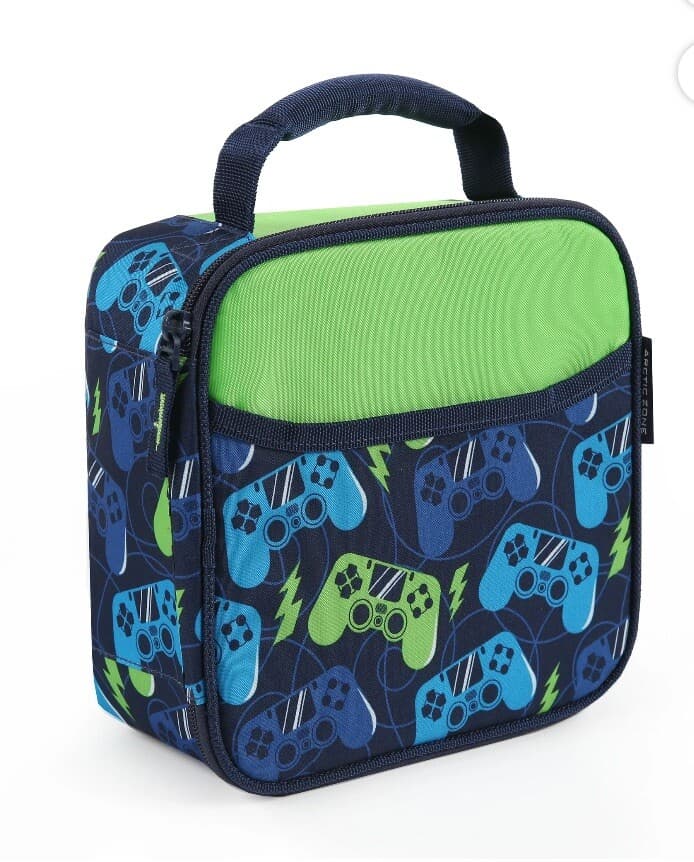 Arctic Zone Blue Gamer Lunch Box Bag Kit Insulated w/ Container, Bottle Ice Pack - Thumbnail 10