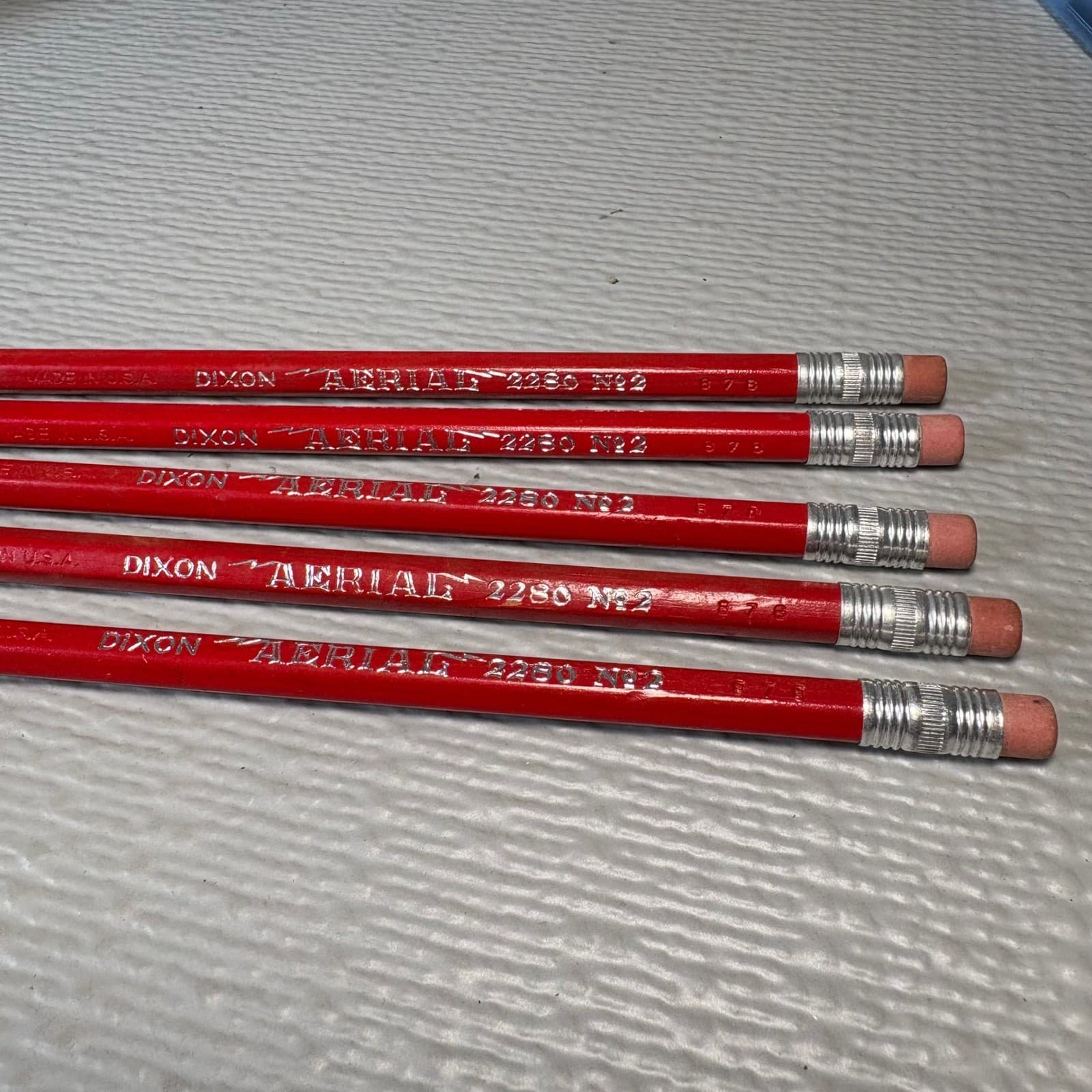 Vintage Dixon Aerial 2280 No 2 Red Pencils Made in USA Lot of 5 - Thumbnail 3