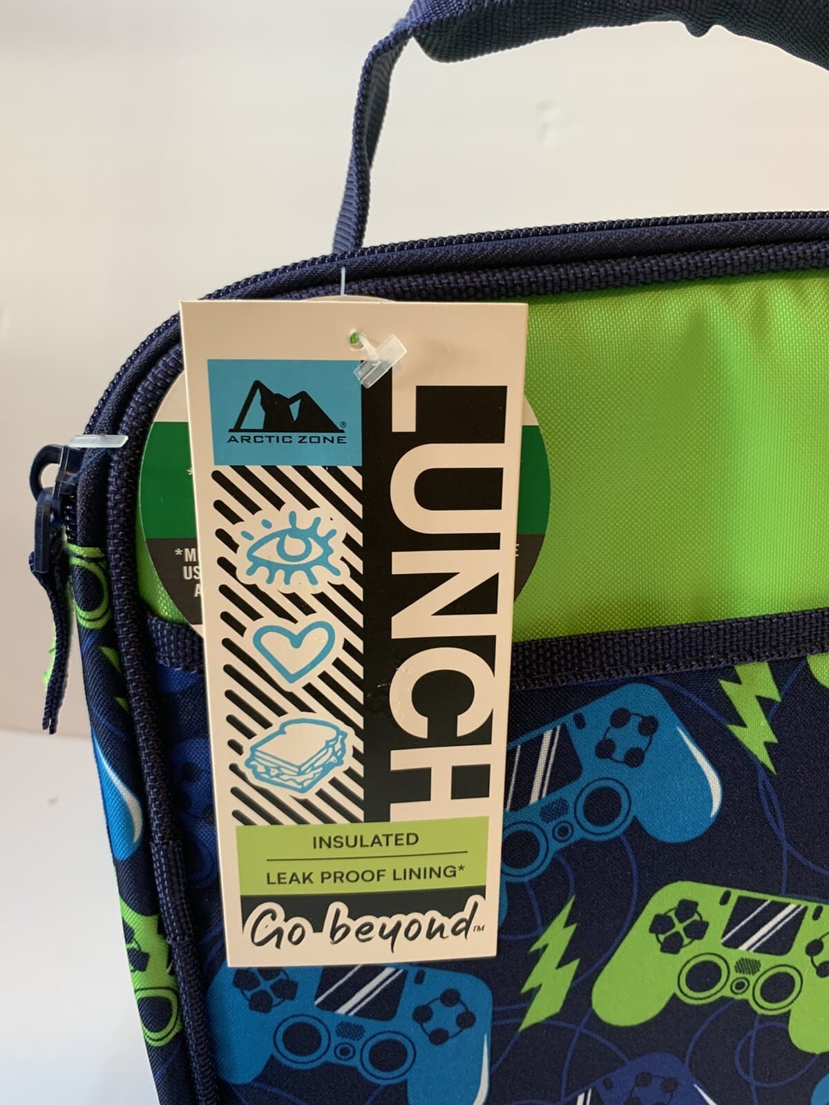 Arctic Zone Blue Gamer Lunch Box Bag Kit Insulated w/ Container, Bottle Ice Pack - Thumbnail 2