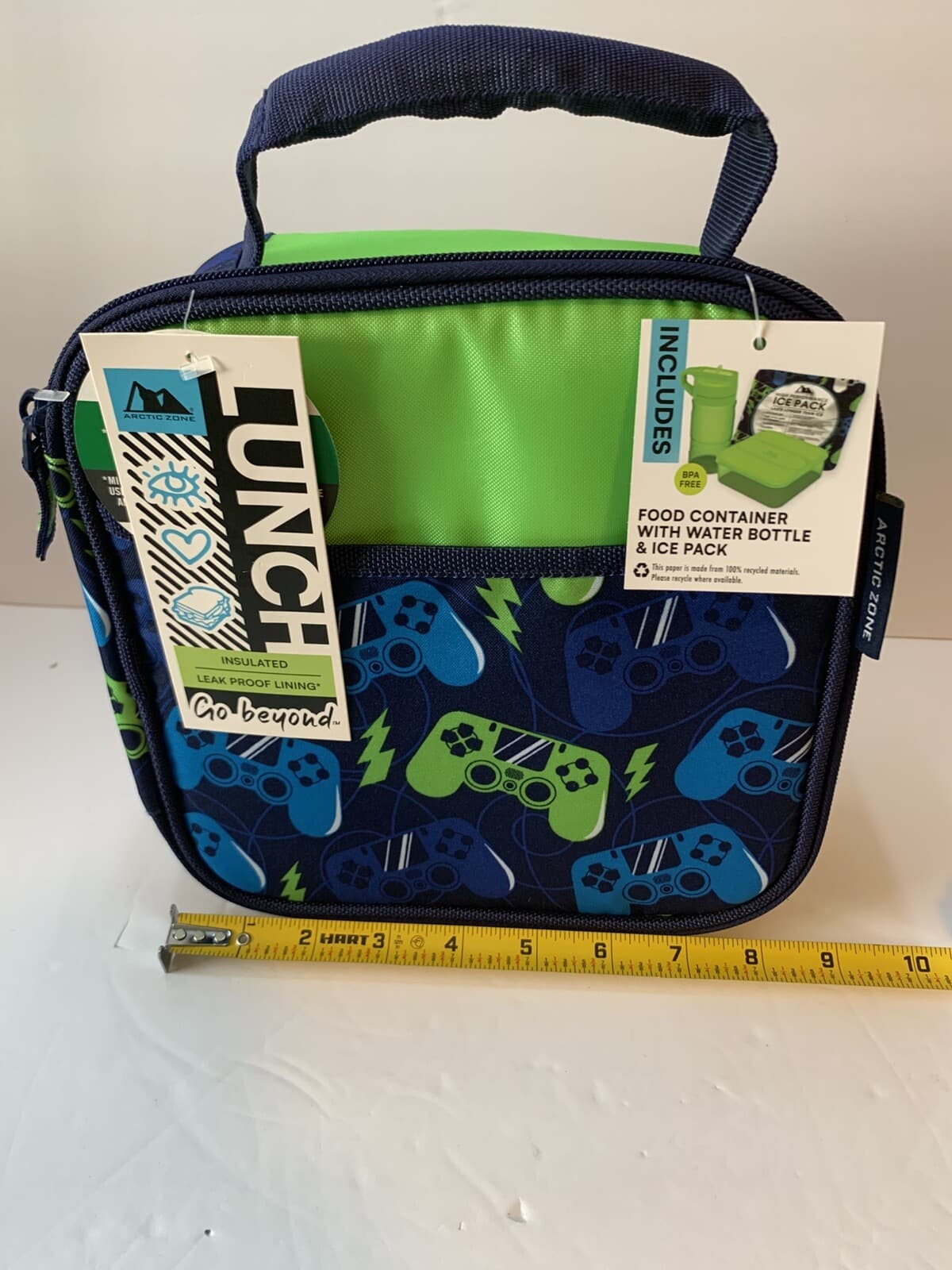 Arctic Zone Blue Gamer Lunch Box Bag Kit Insulated w/ Container, Bottle Ice Pack - Thumbnail 4