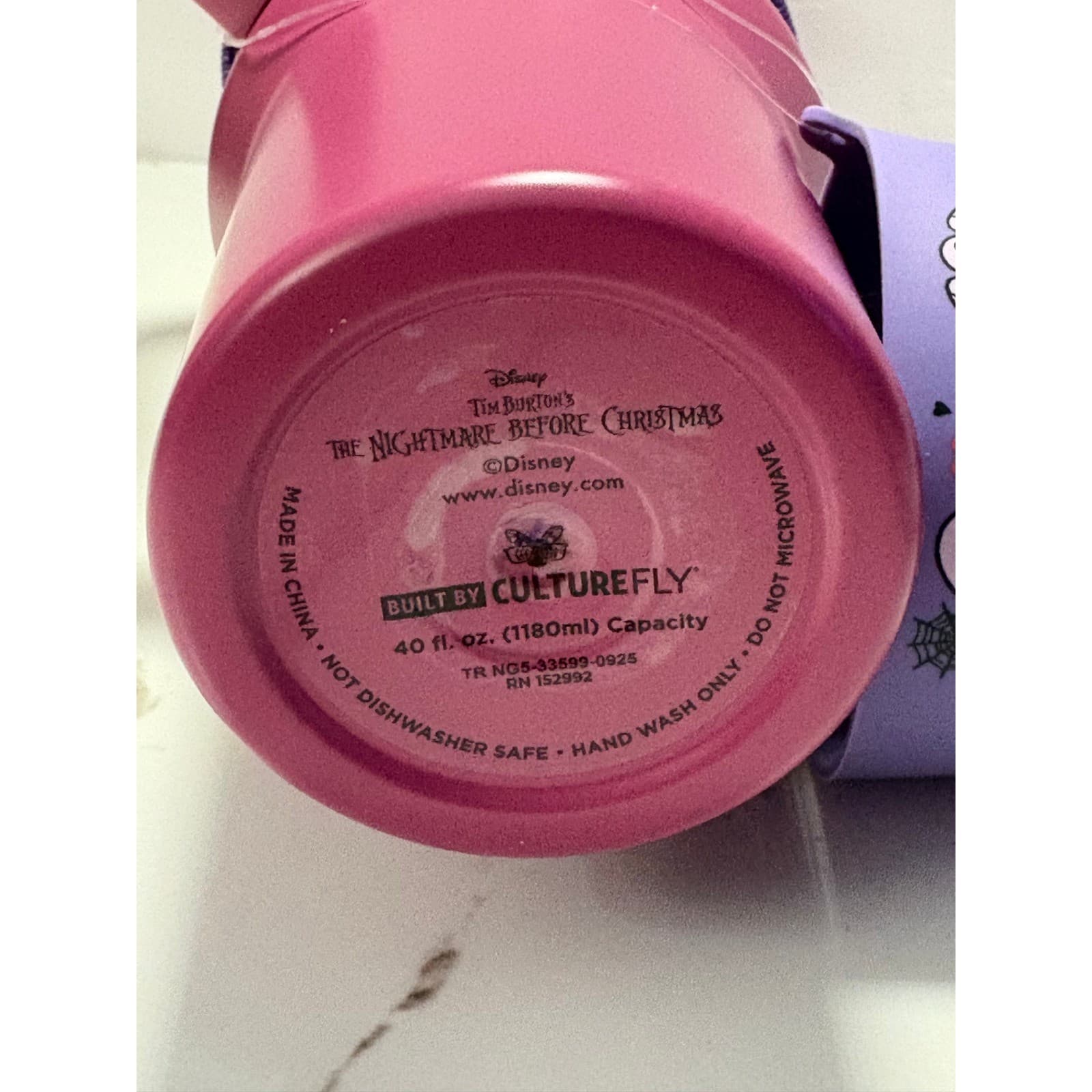 Disney Nightmare Before Christmas CultureFly 40oz Tumbler Pink Jack Sally Pouch - Thumbnail 3