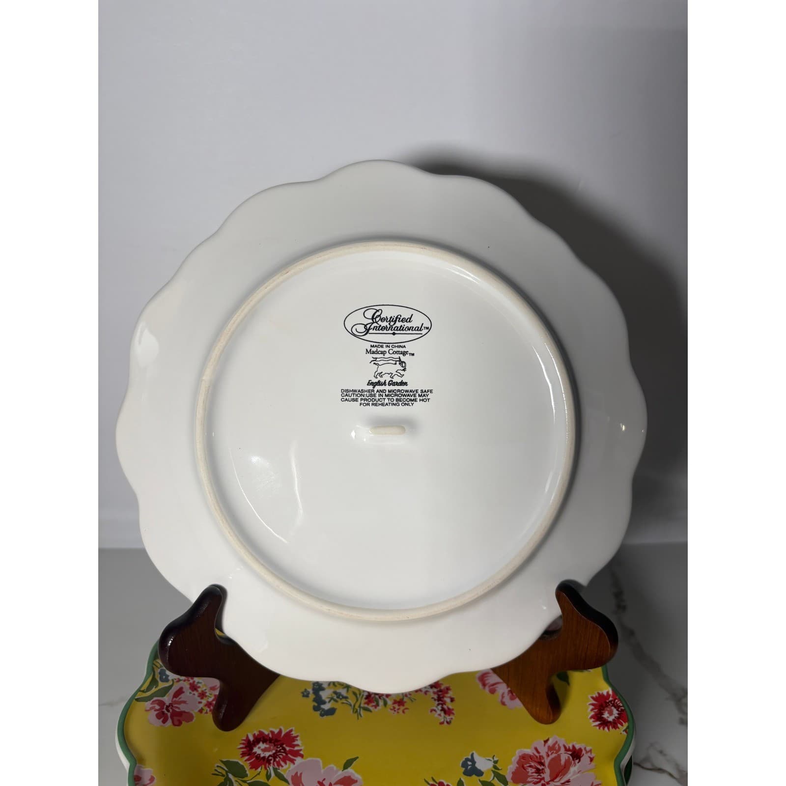 Certified International Madcap Cottage English Garden Yellow Floral Plates Set 4 - Thumbnail 2