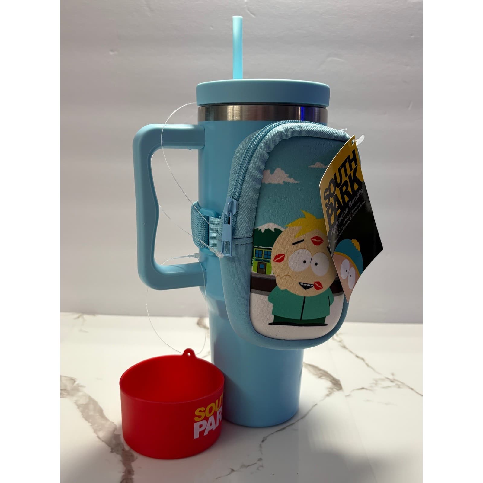 South Park Team Butters 40oz Tumbler Hydration Bundle CultureFly Blue New - Thumbnail 6