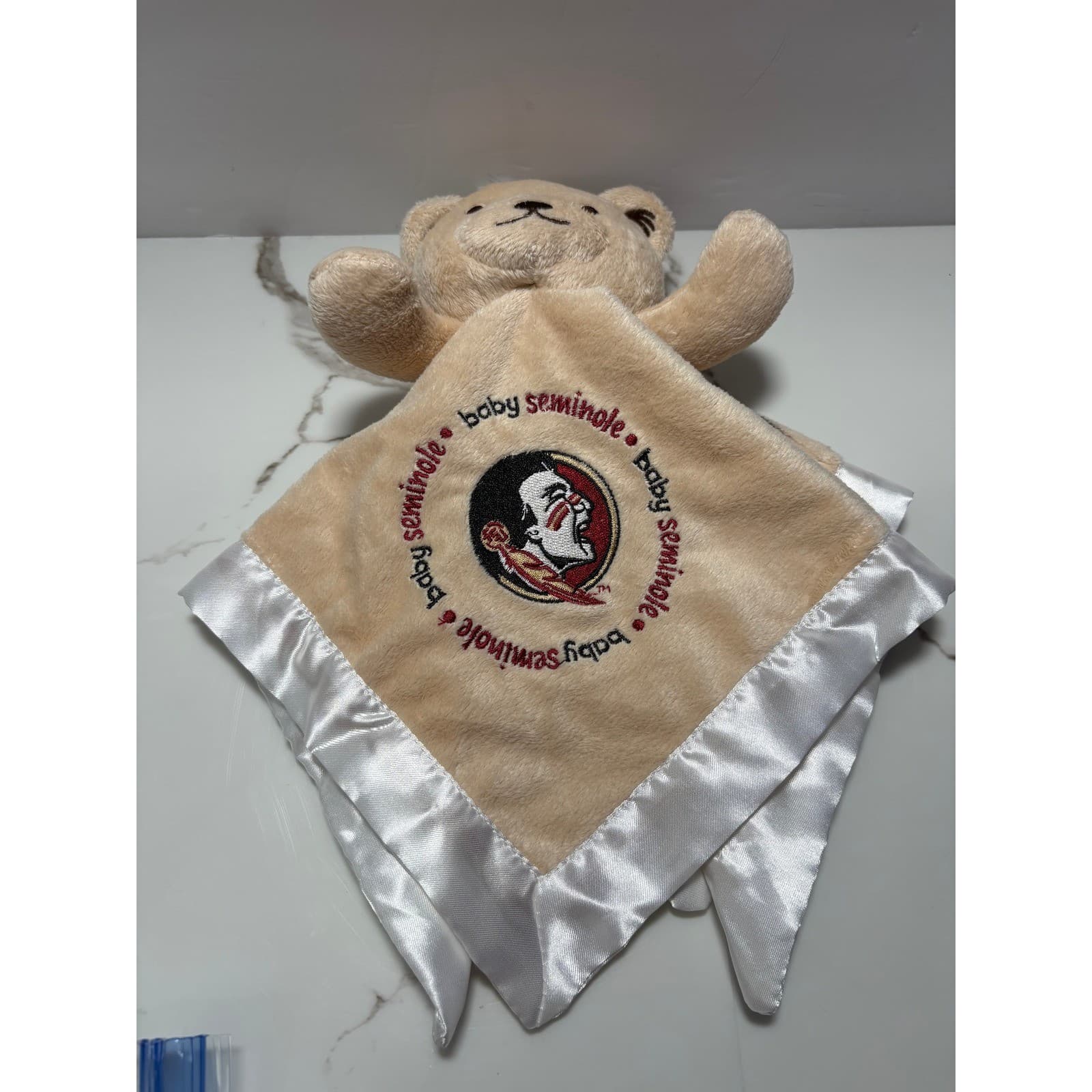 Baby Fanatic Florida State Seminoles FSU Plush Bear Security Blanket Lovey Tan - Thumbnail 4