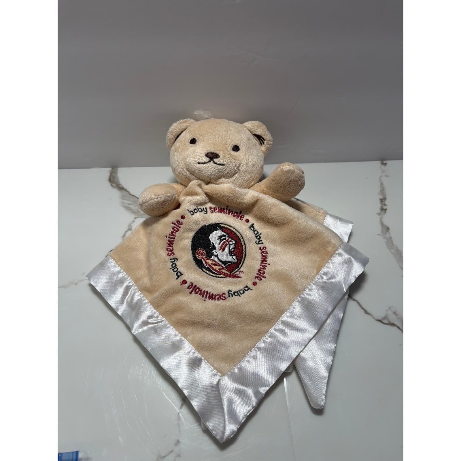 Baby Fanatic Florida State Seminoles FSU Plush Bear Security Blanket Lovey Tan - Thumbnail 2