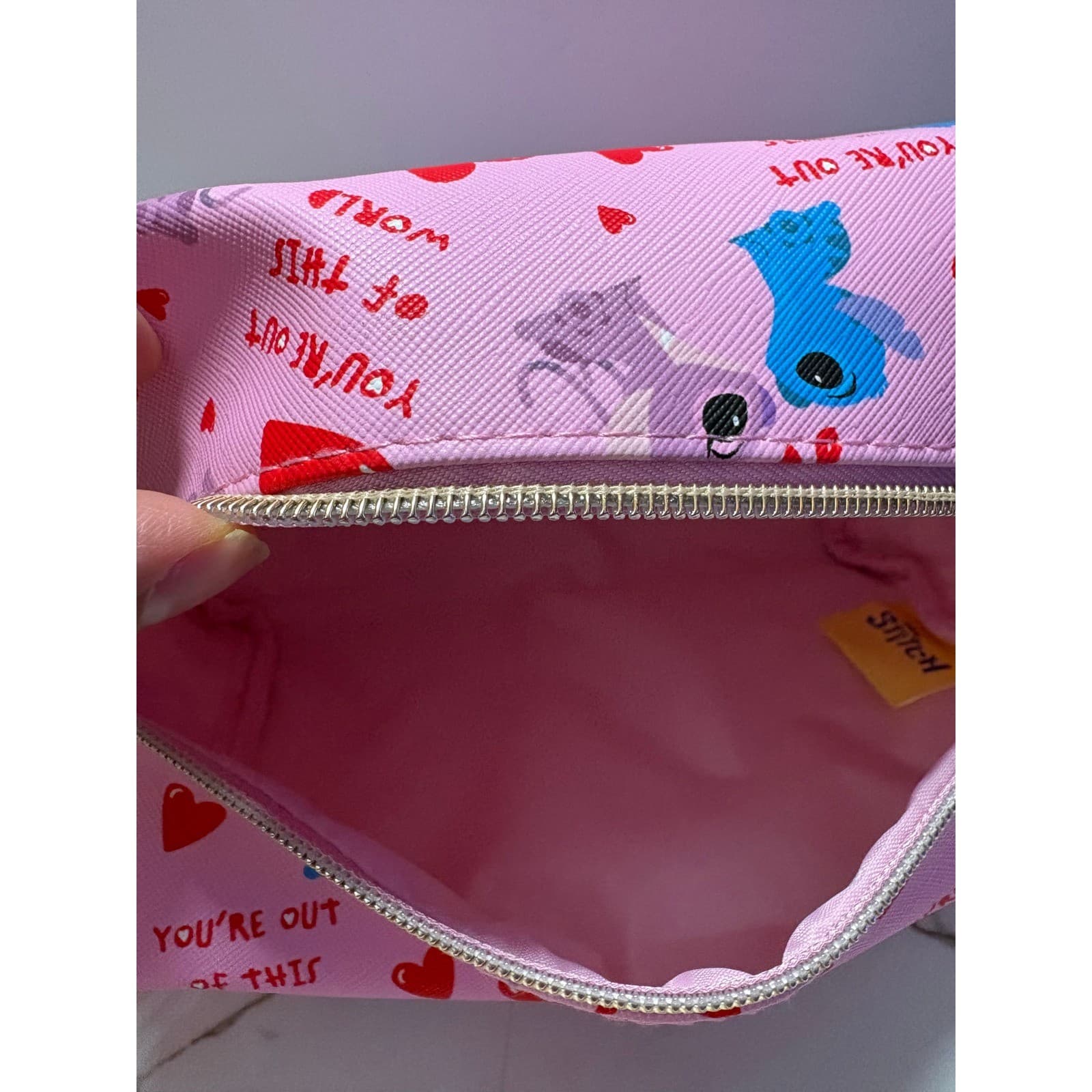 Disney Stitch & Angel cosmetic Bag make up pouch - Thumbnail 4