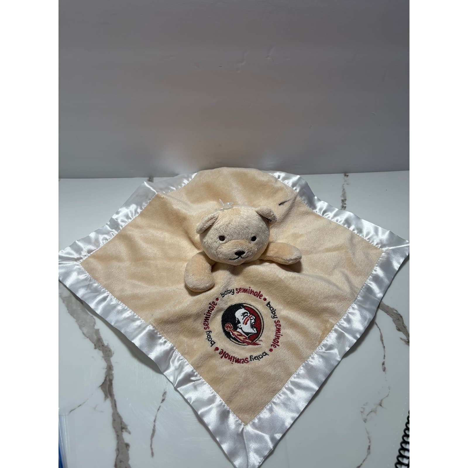 Baby Fanatic Florida State Seminoles FSU Plush Bear Security Blanket Lovey Tan - Thumbnail 3