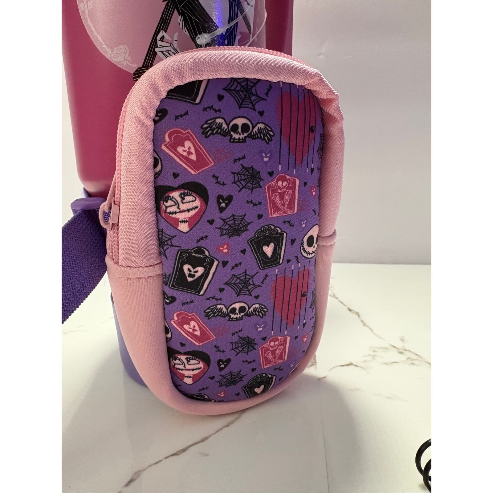 Disney Nightmare Before Christmas CultureFly 40oz Tumbler Pink Jack Sally Pouch - Thumbnail 2