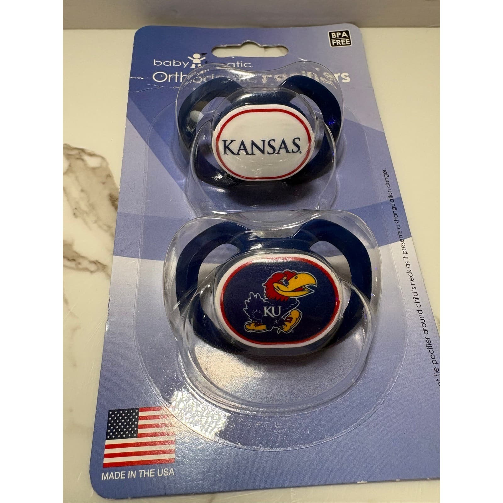 Kansas Jayhawks Baby Fanatic Security Blanket and Pacifier Set New - Thumbnail 5