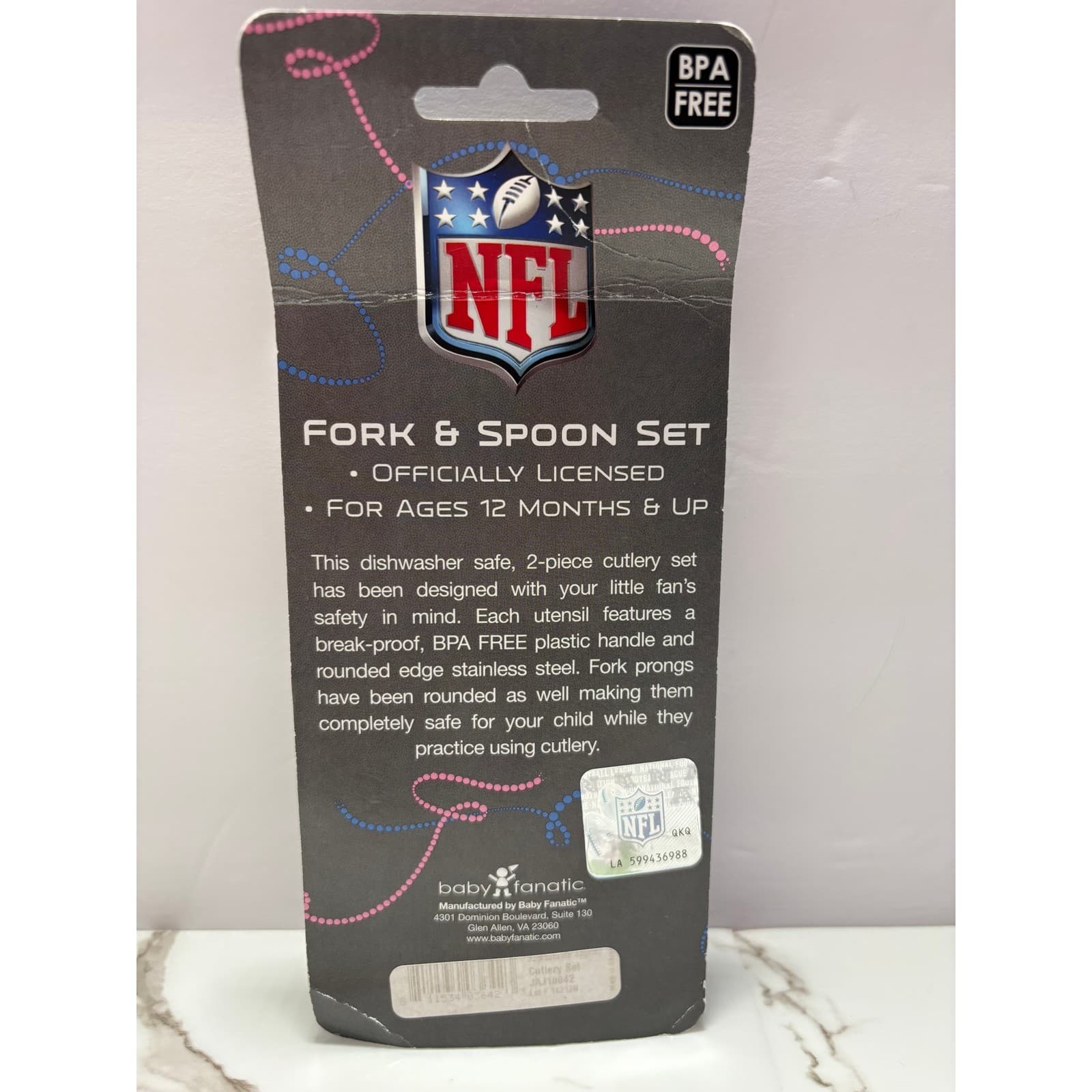 NFL Jacksonville Jaguars Toddler Fork and Spoon Set Baby Fanatic BPA Free New - Thumbnail 2