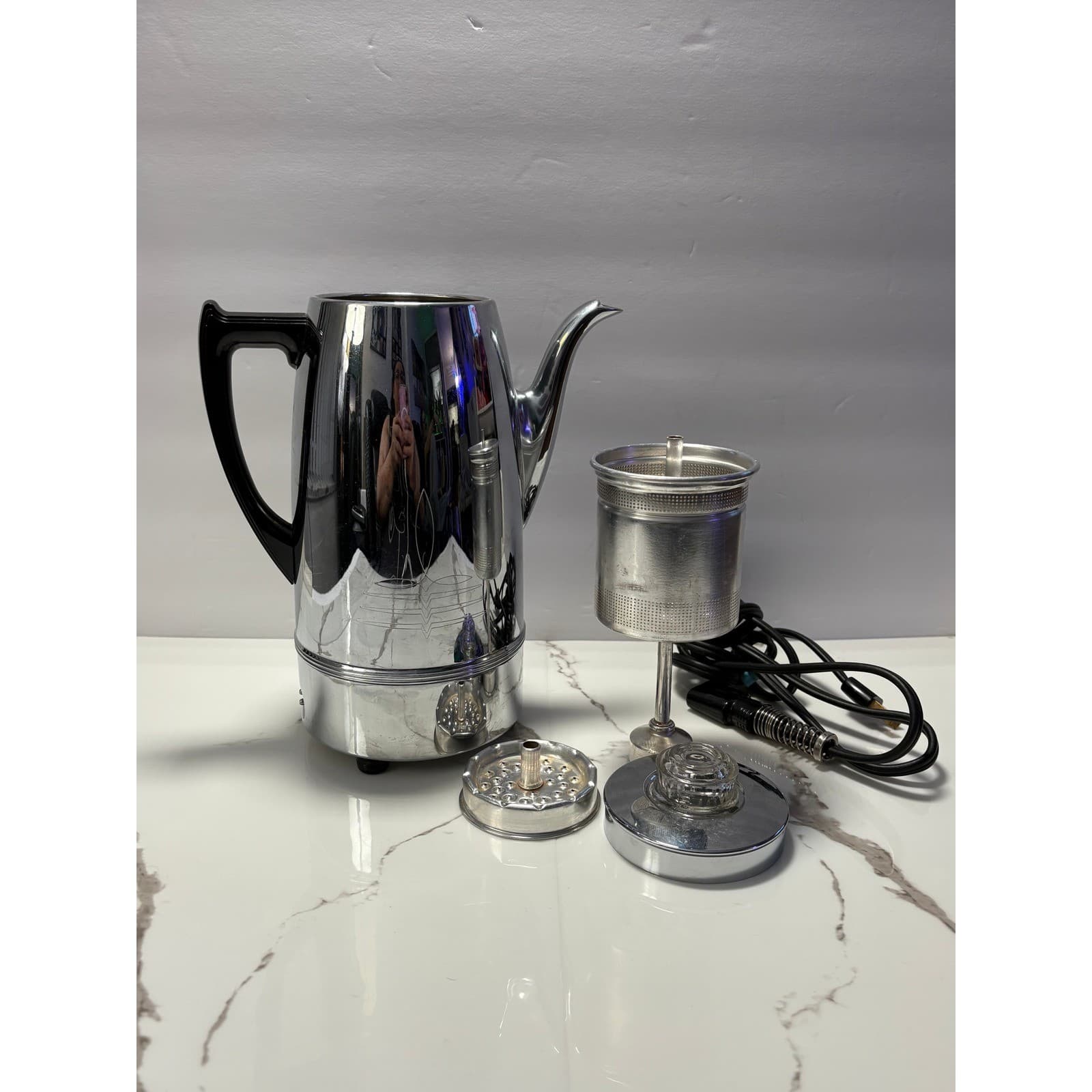 Vintage Universal Coffeematic Electric Percolator Chrome 4408 - Thumbnail 3