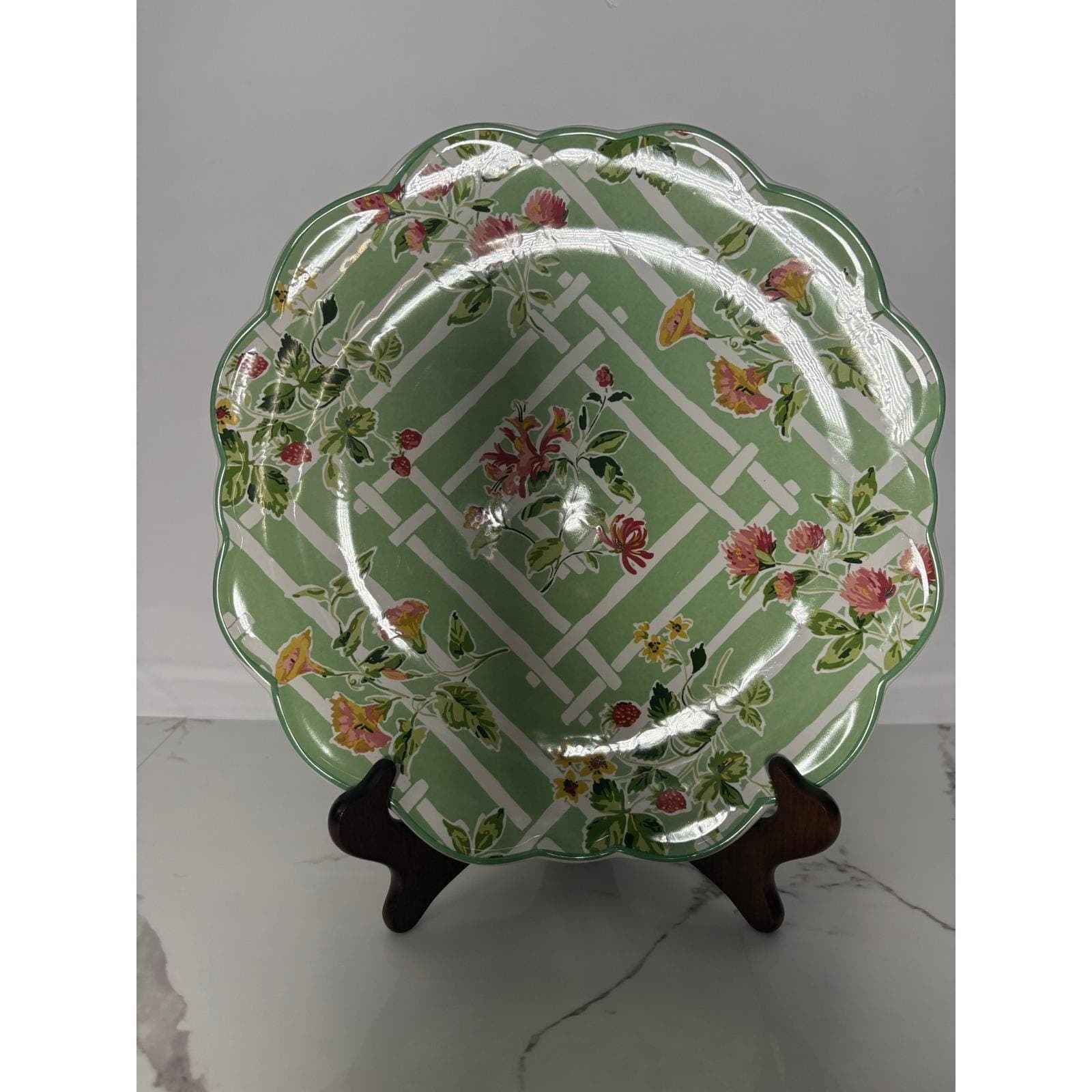 Certified 4 International Madcap Cottage English Garden Green Floral Plates - Thumbnail 4