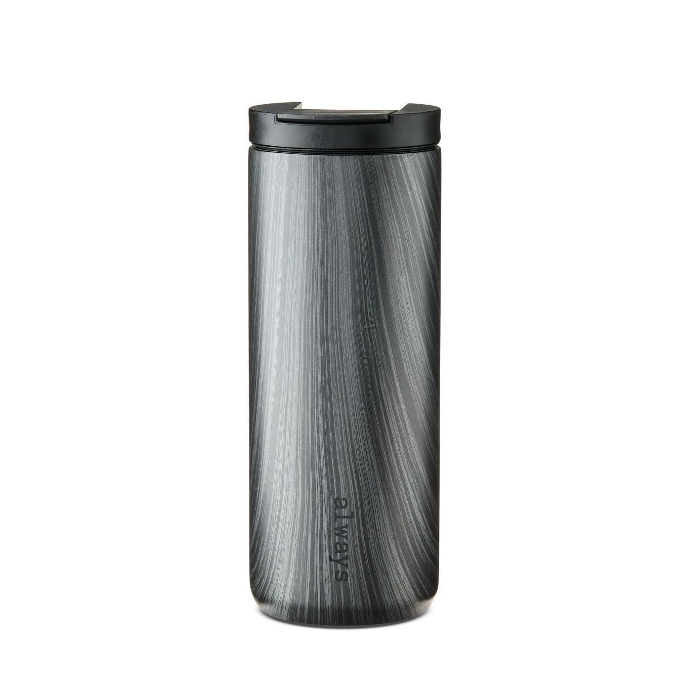 Always Stainless Steel Travel Tumbler Wood Grain Insulated Coffee Mug Grey 16oz - Thumbnail 4