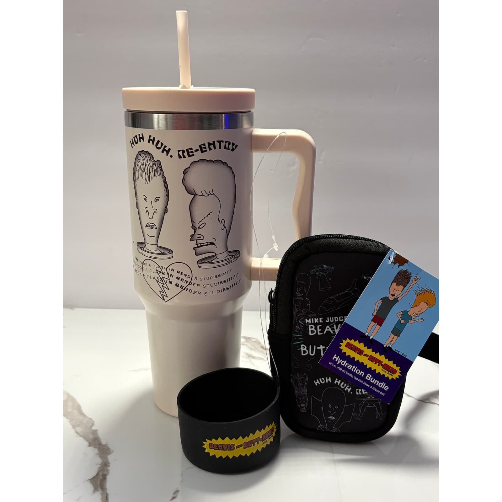 Beavis and Butt-Head 40oz Tumbler Hydration Bundle Sleeve Silicone Boot NEW - Thumbnail 5