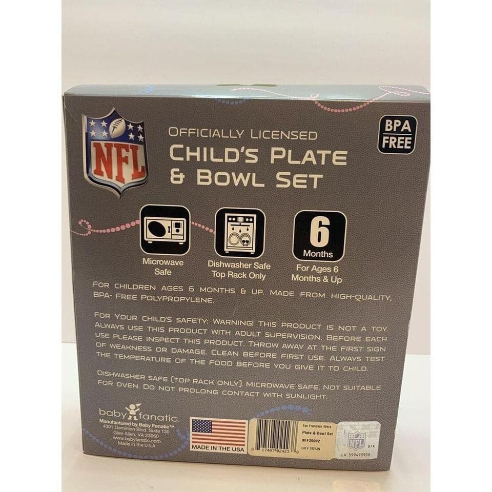NFL San Francisco 49ers Child's Plate And Bowl Set NFL kids Officially Licensed - Thumbnail 3