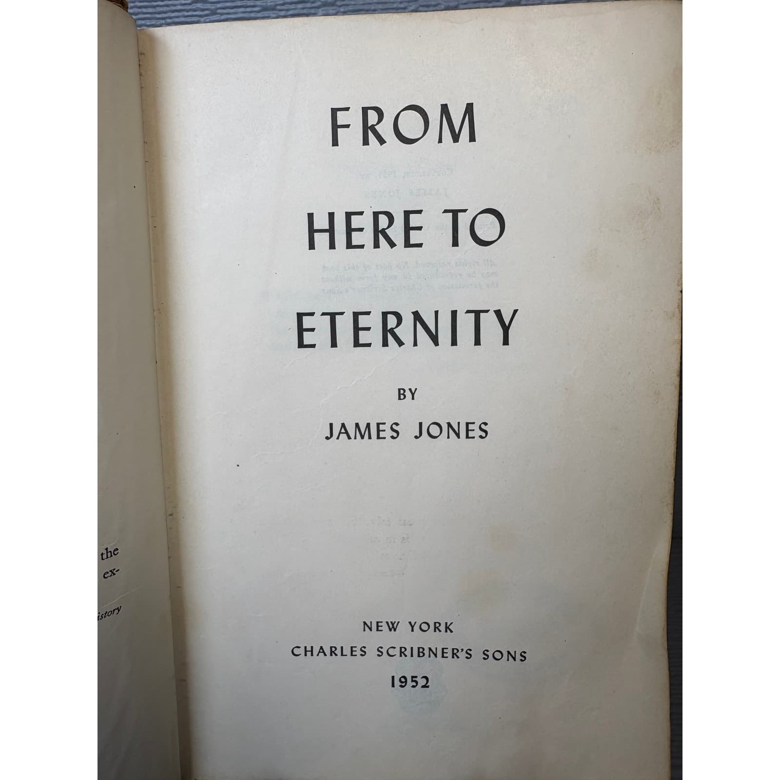 James Jones From Here to Eternity 1952 Charles Scribner's Sons Hardcover Book - Thumbnail 3