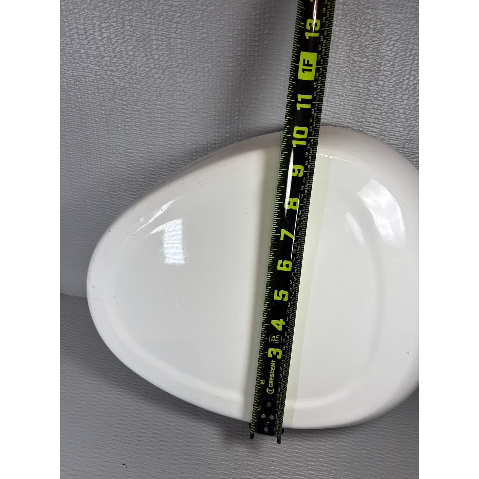 Vintage White Enamel Bedpan with Black Trim Medical Collectible 14 Inch - Thumbnail 7