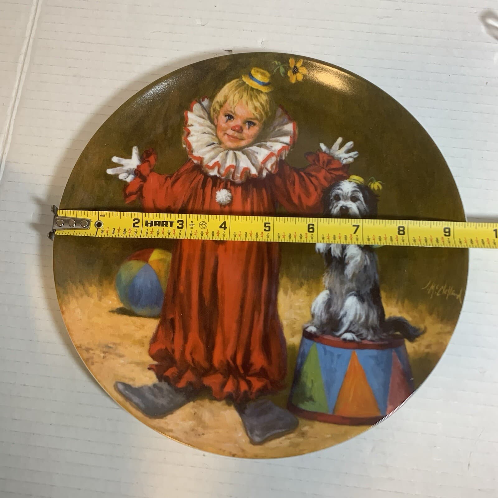 1982 McClelland TOMMY THE CLOWN Collector Plate Children's Circus Collection - Thumbnail 4