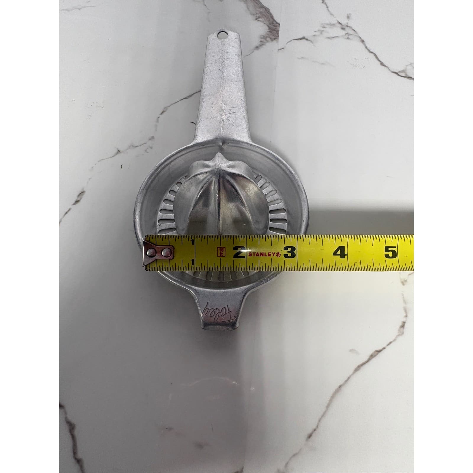 Vintage Foley Aluminum Hand Juicer Reamer Silver Manual Citrus Squeezer - Thumbnail 5