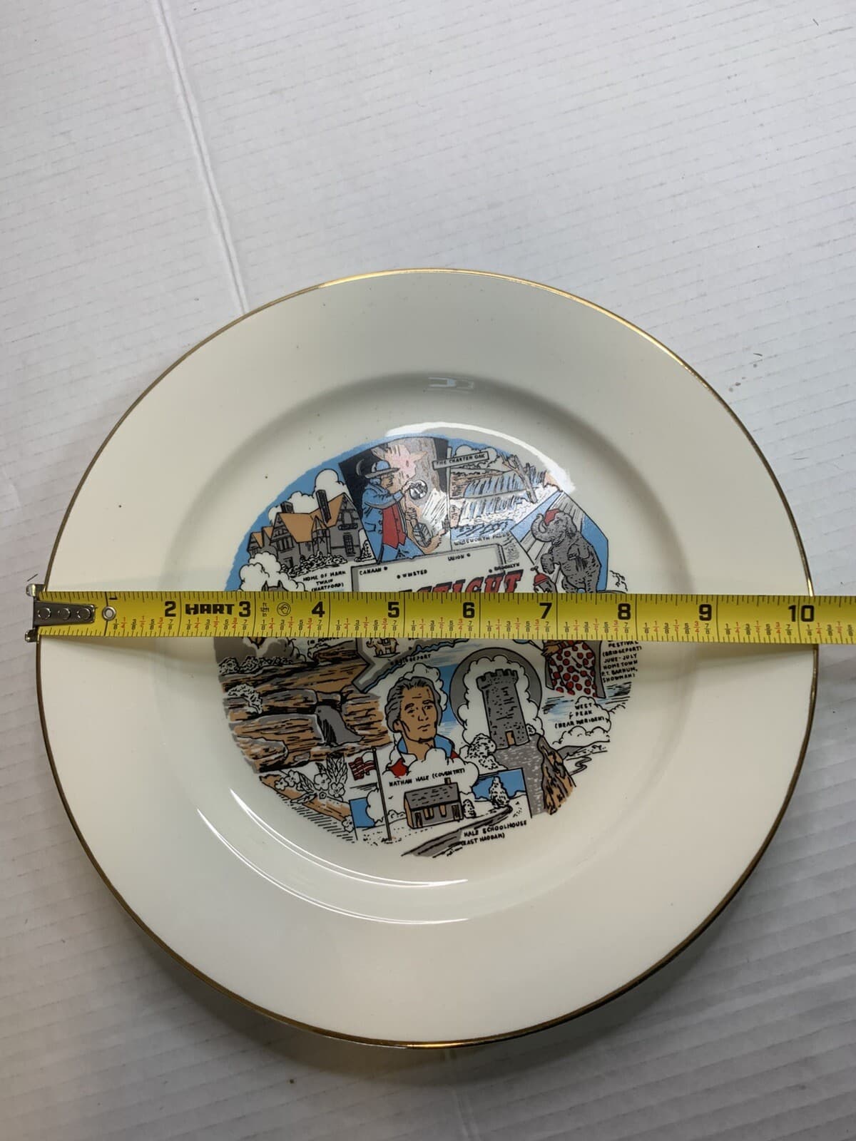 Connecticut Collector Plate Vintage Travel Souvenir 9" - Thumbnail 7