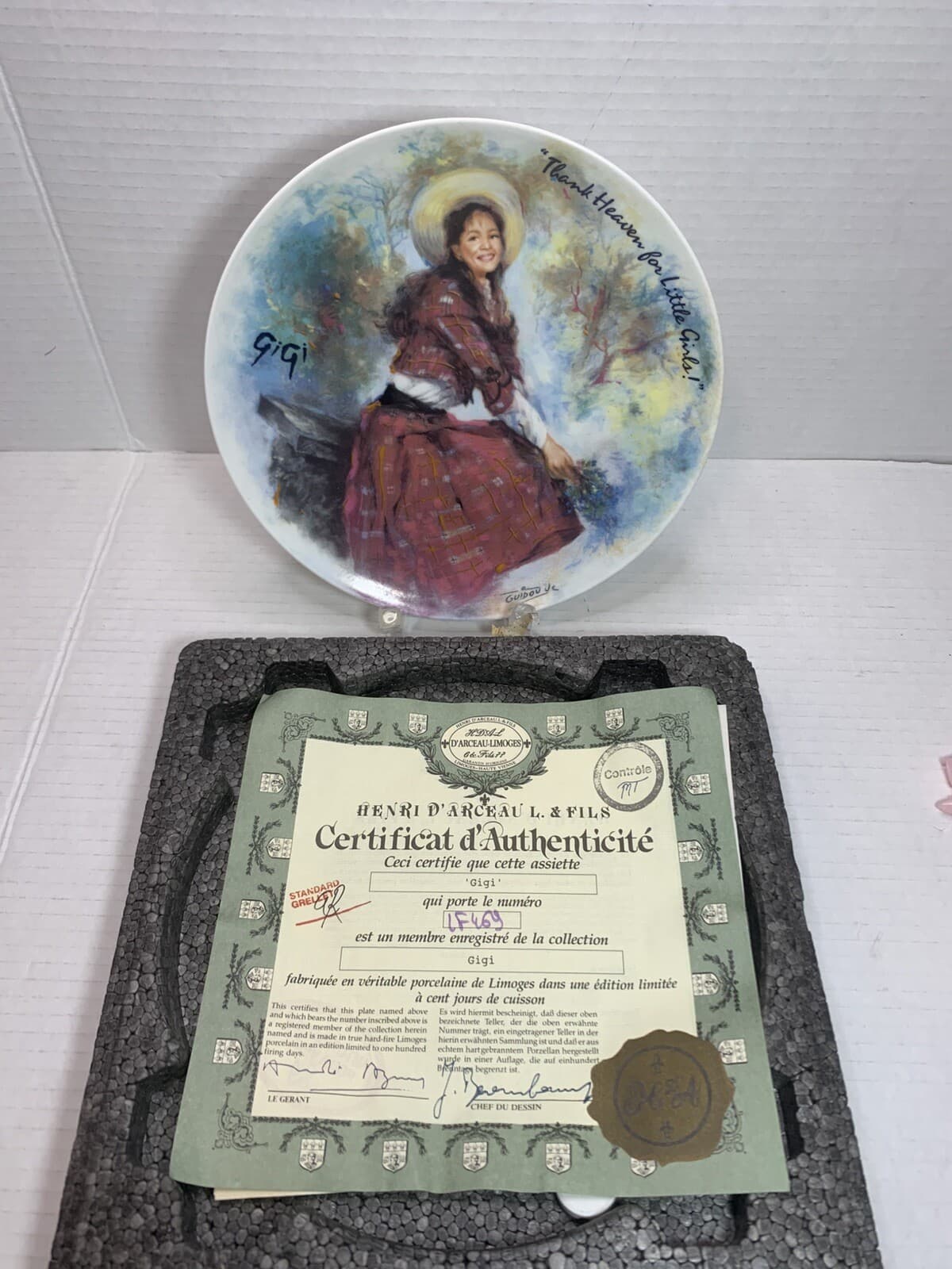 GIGI D'Arceau-Limoges Collector's Plate 1985 Thank Heaven for Little Girls /COA - Thumbnail 3