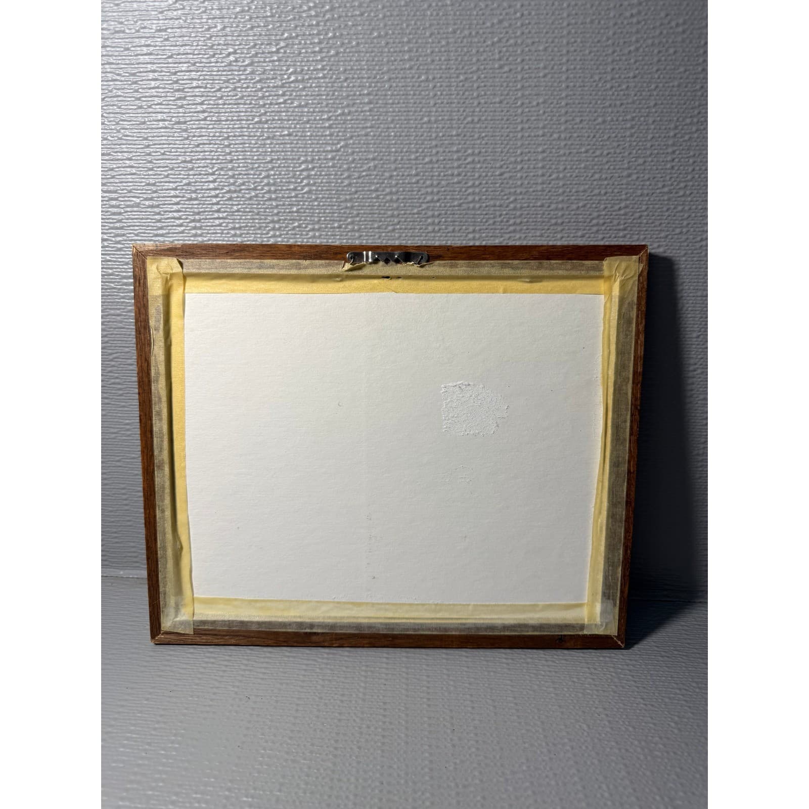 Vintage Framed Cross Stitch Wishing Well Needlepoint Art Blue Mat Wood Framed - Thumbnail 2