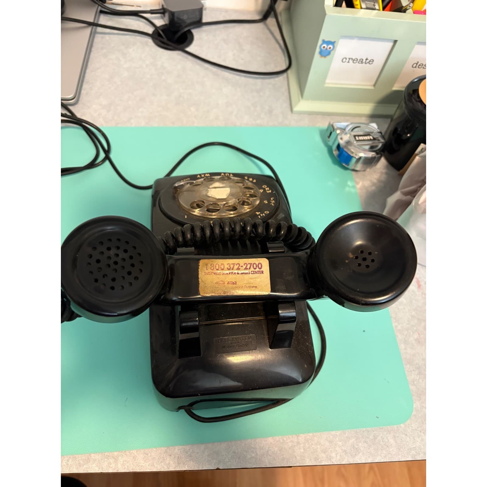Vintage Western Electric Model 500 Rotary Dial Telephone Black Bell System - Thumbnail 4