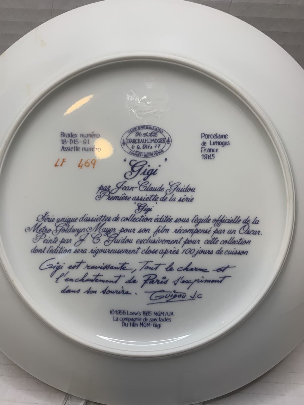 GIGI D'Arceau-Limoges Collector's Plate 1985 Thank Heaven for Little Girls /COA - Thumbnail 2