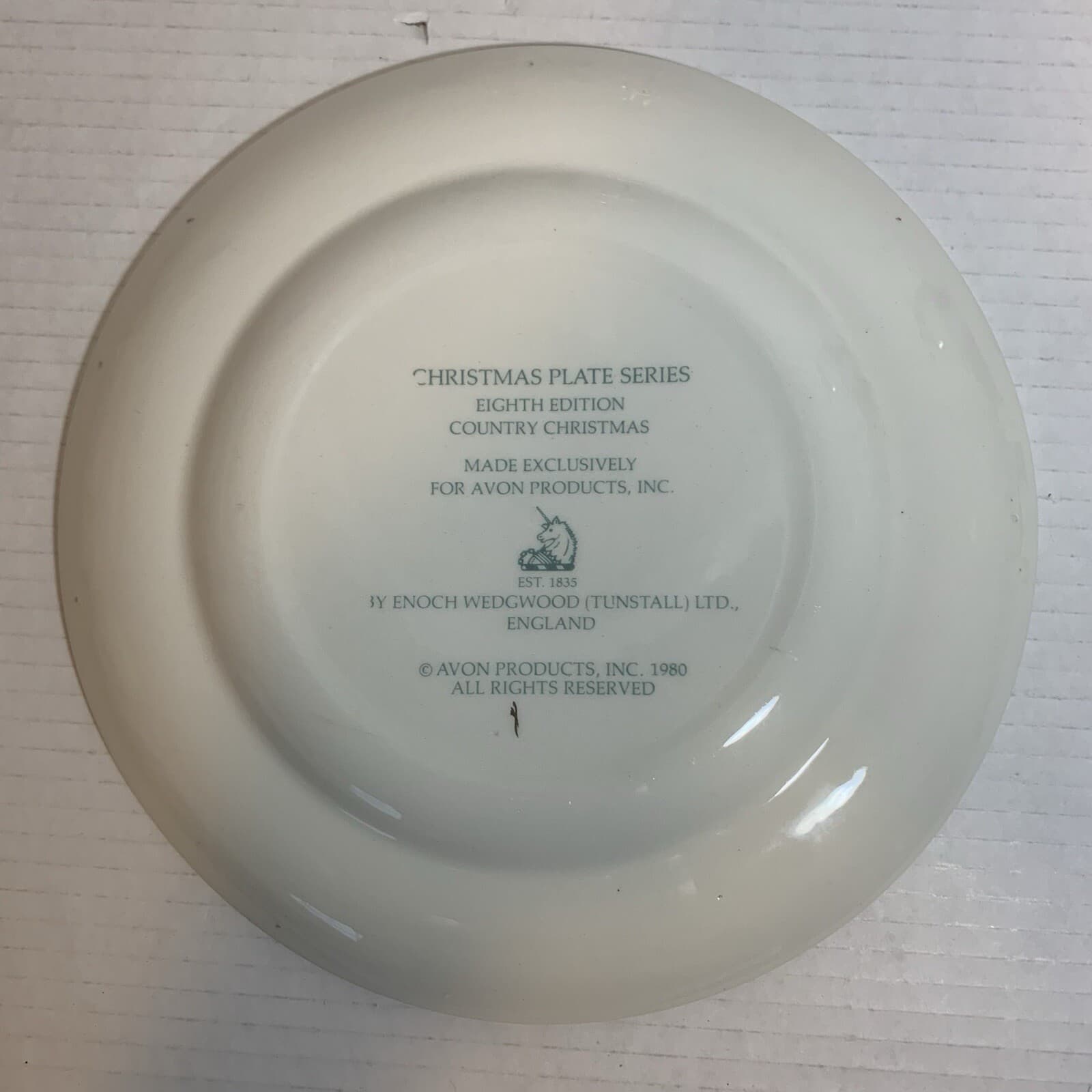 Avon Vintage Christmas Plate 1980 "Country Christmas" w/Original Box Avon Plates - Thumbnail 2