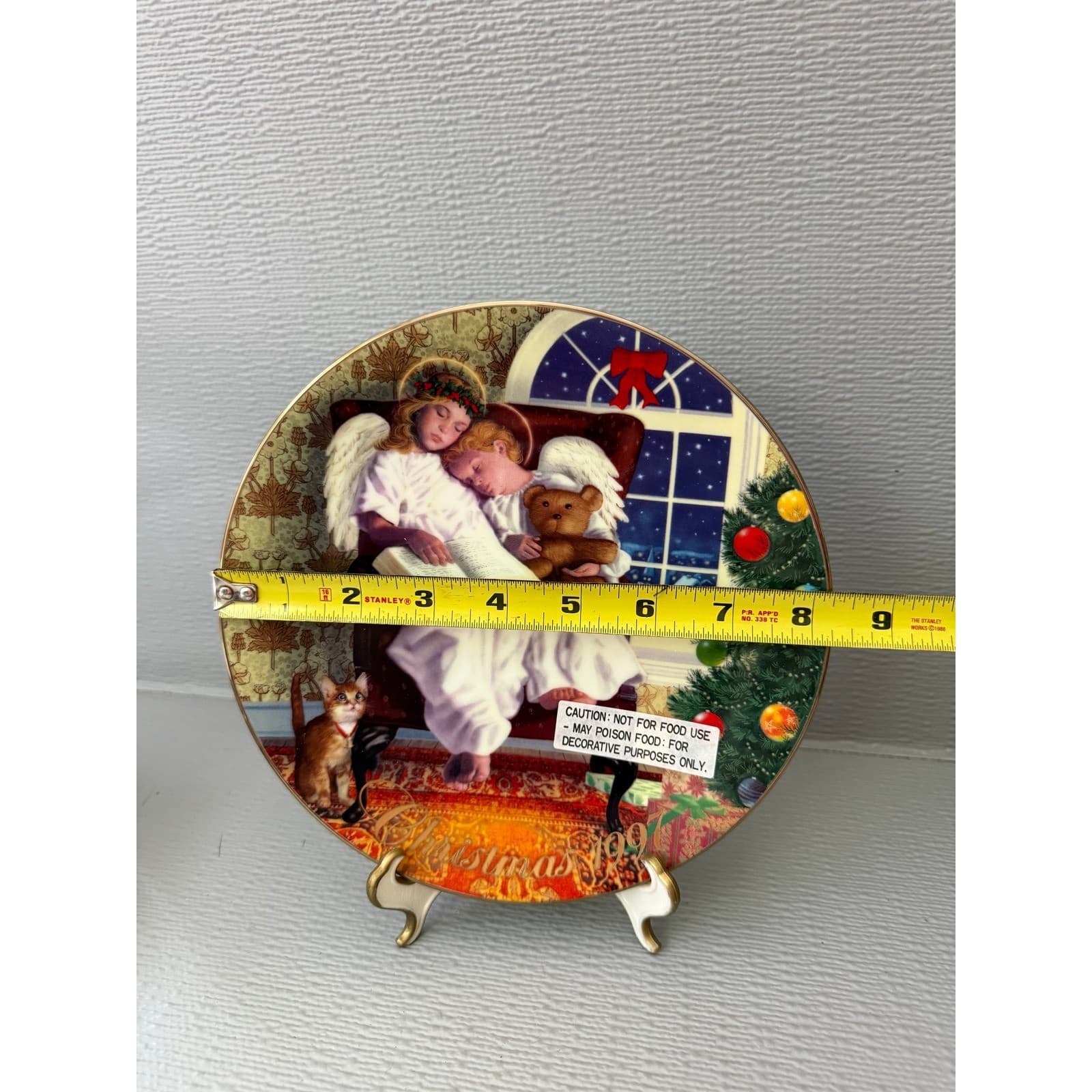 Avon 1997 Heavenly Dreams Christmas Plate Michael Garland 22K Gold Trim 8" - Thumbnail 4