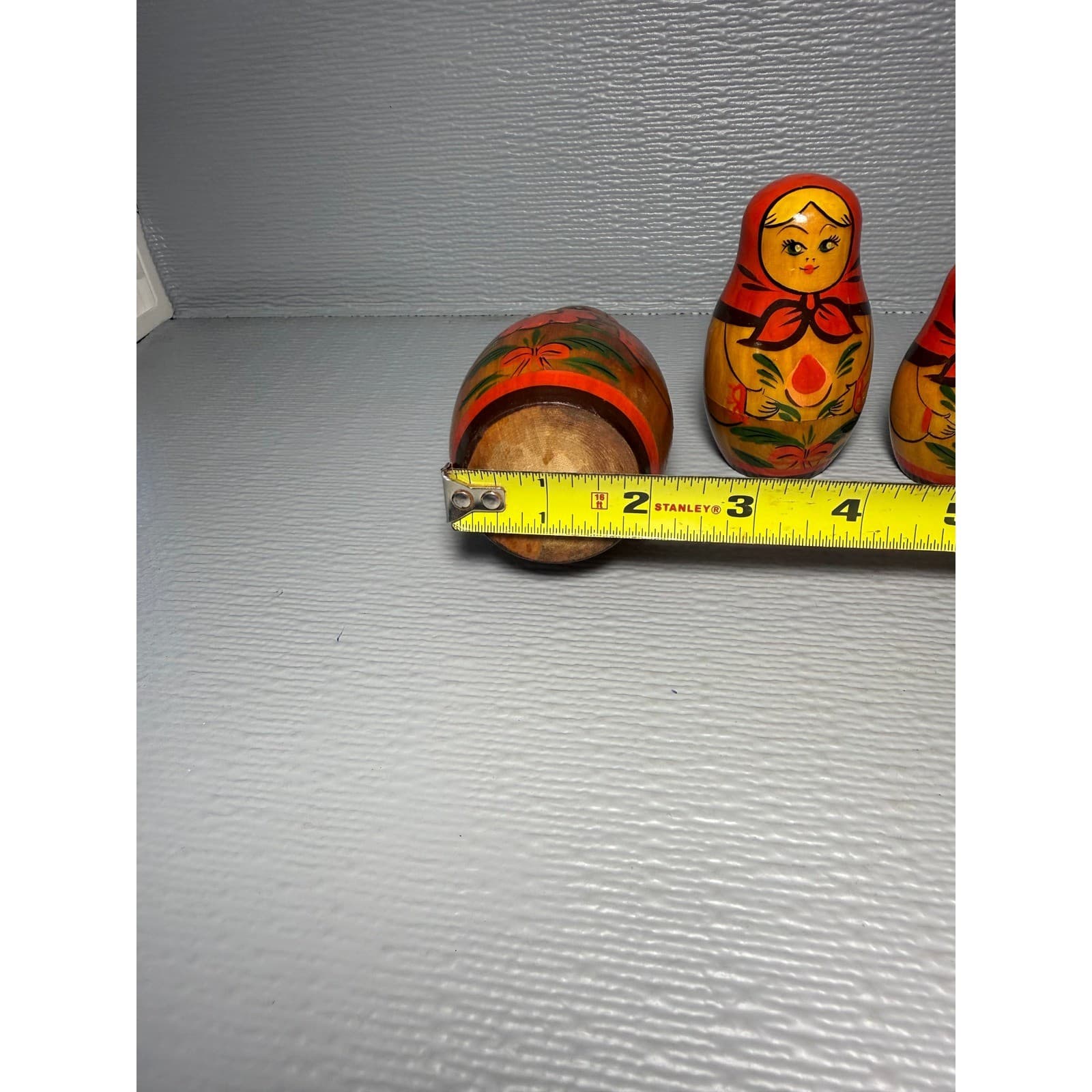 Vintage Russian Matryoshka Nesting Dolls Set 6 Piece Hand Painted Wood Folk Art - Thumbnail 17
