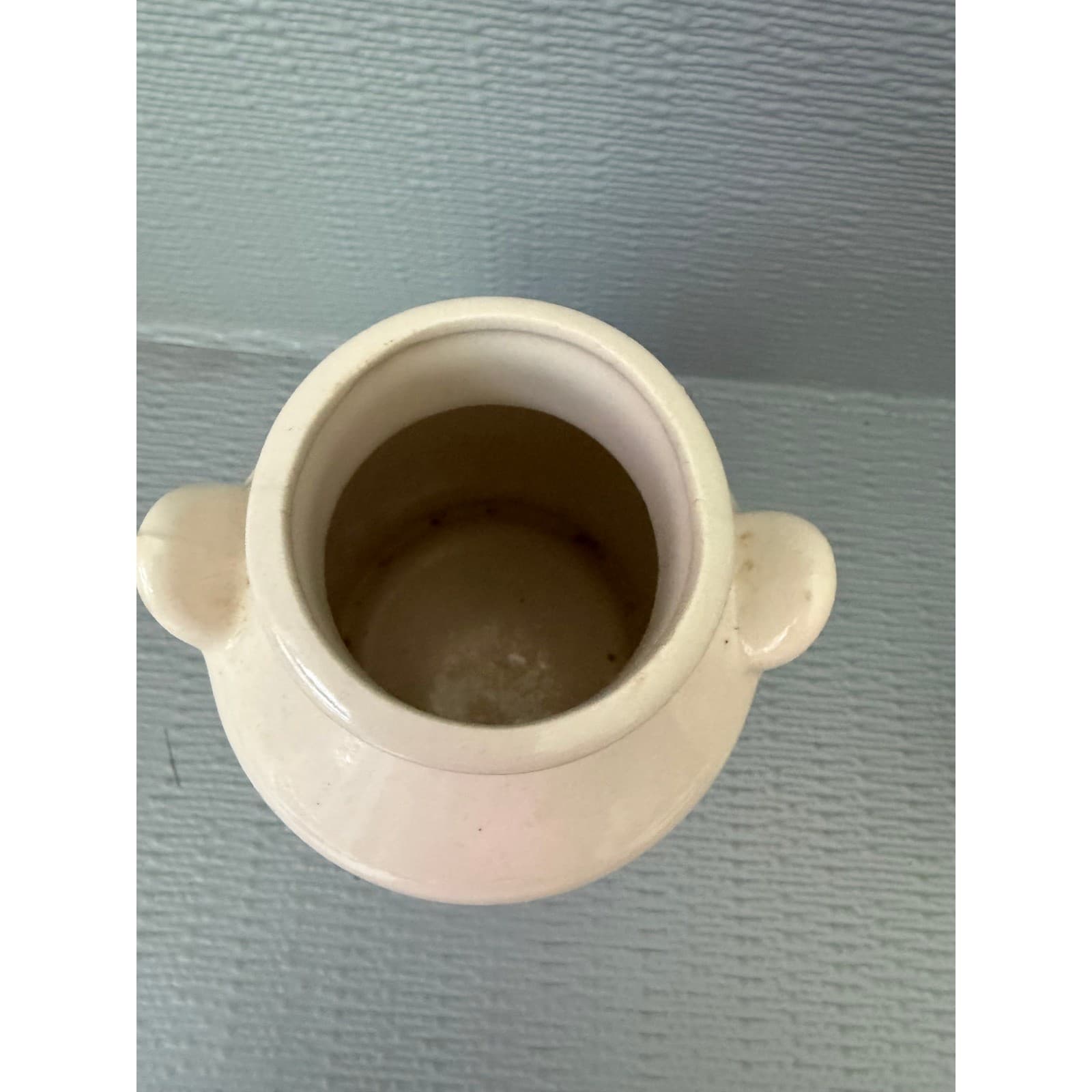 Vintage Ceramic Milk Can Vase Cream Swan Heart Farmhouse Decor 5.5 Inch - Thumbnail 5
