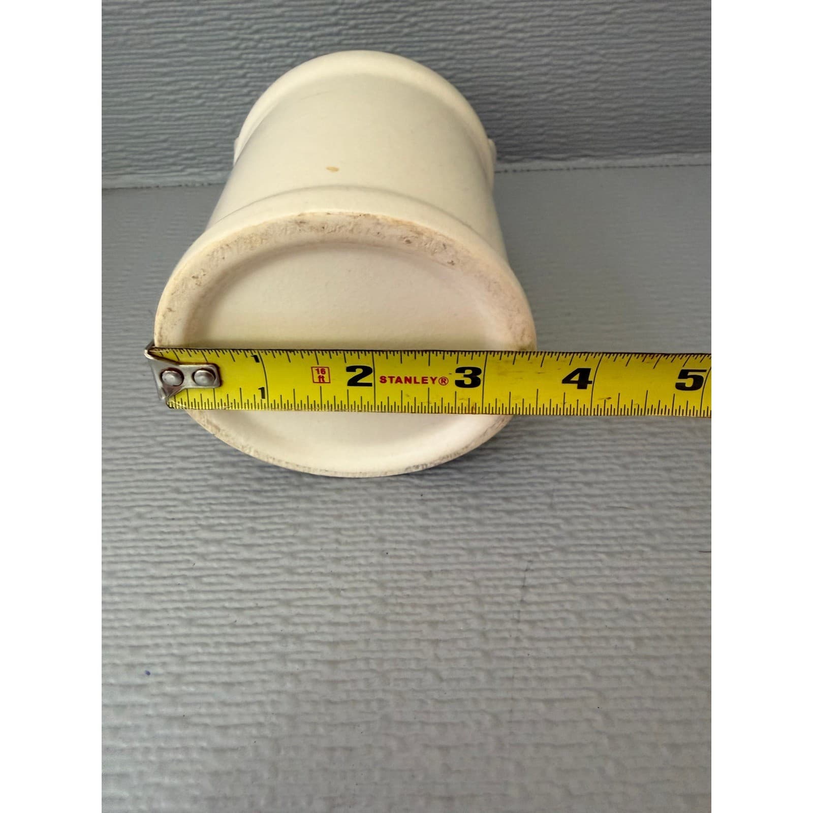 Vintage Ceramic Milk Can Vase Cream Swan Heart Farmhouse Decor 5.5 Inch - Thumbnail 6