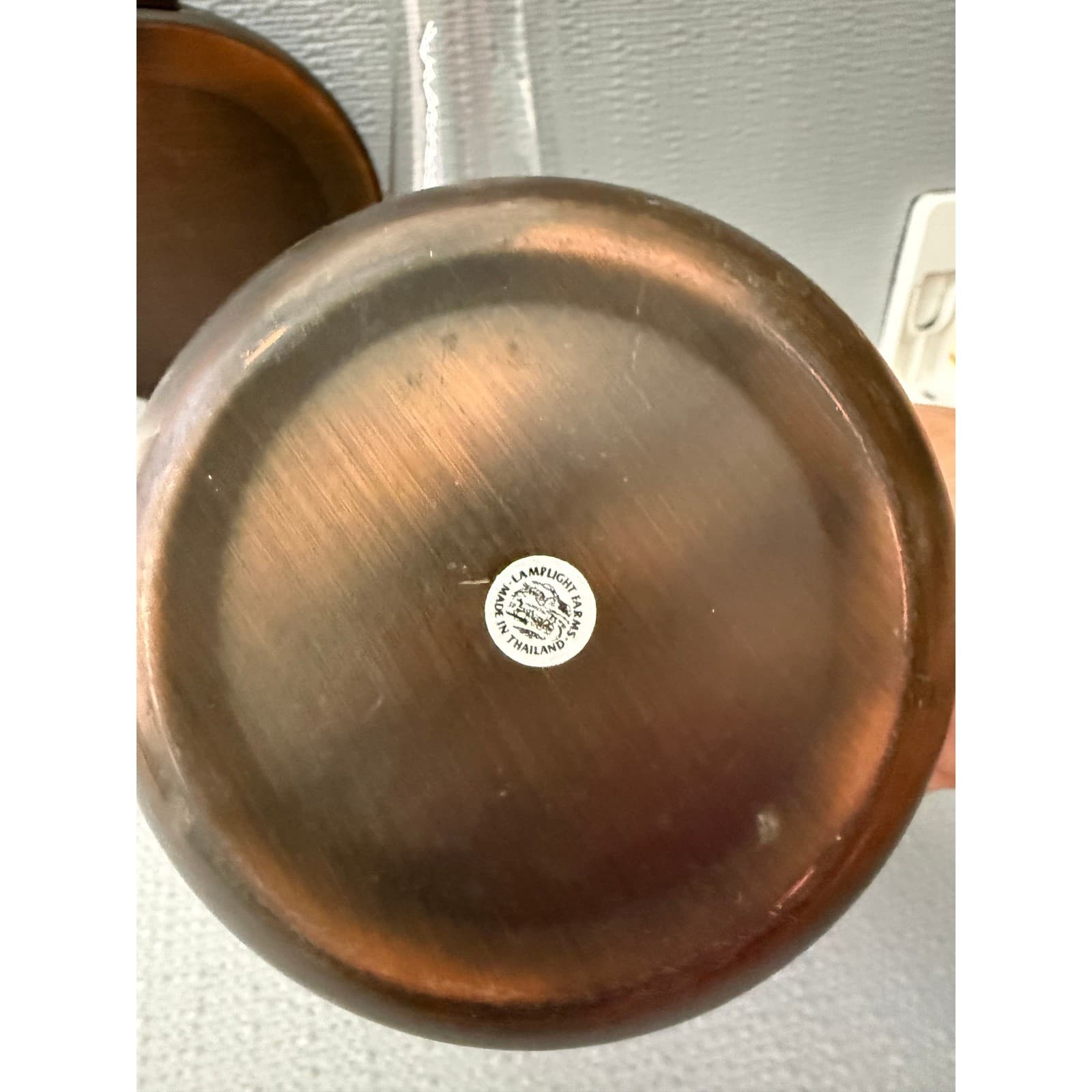 Vintage Lamplight Farms Copper Tone Wall Mount Hurricane Oil Lamp with Chimney - Thumbnail 4
