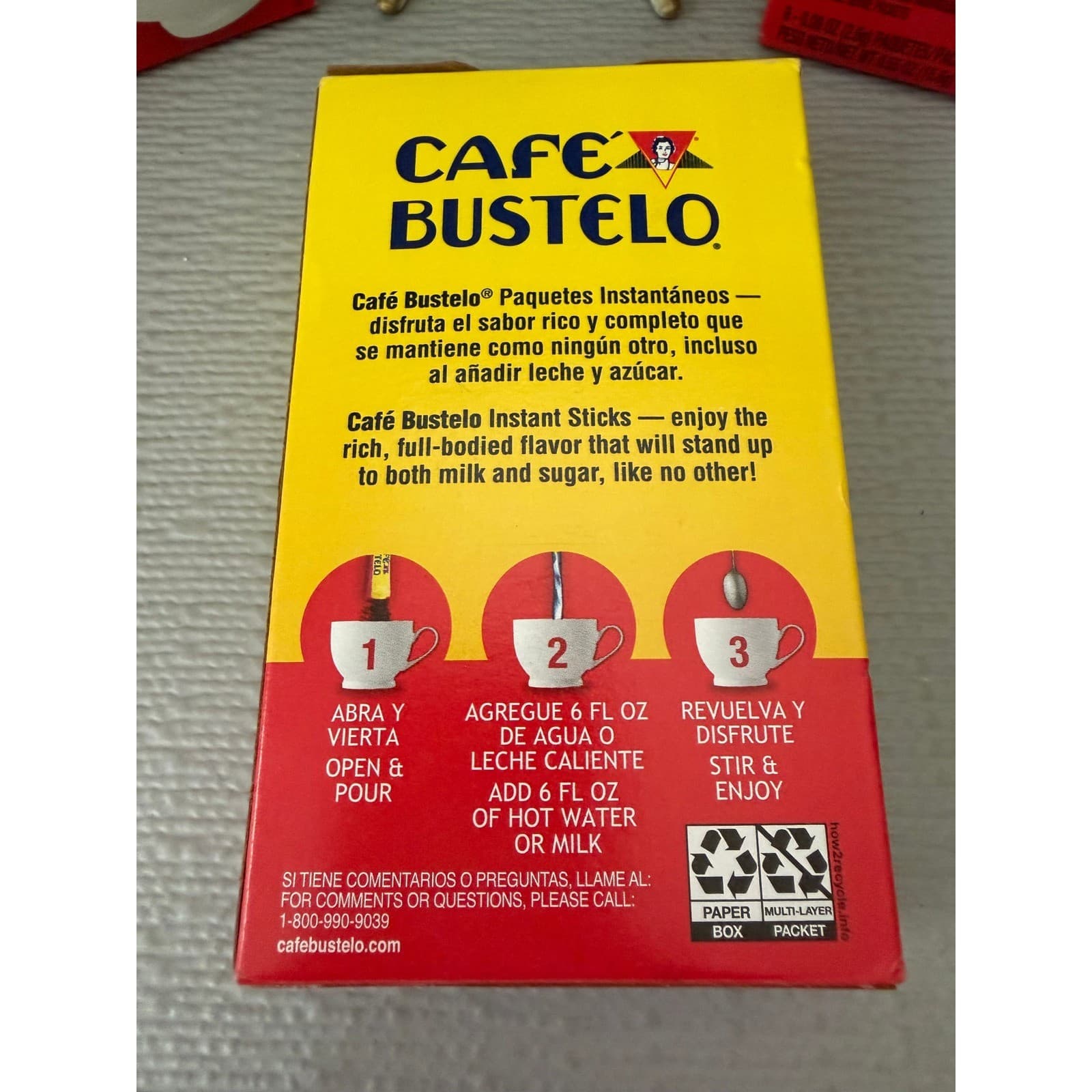 Cafe Bustelo Espresso Instant Coffee 6 Boxes of 6 Single Serve Packets 36 Total - Thumbnail 3