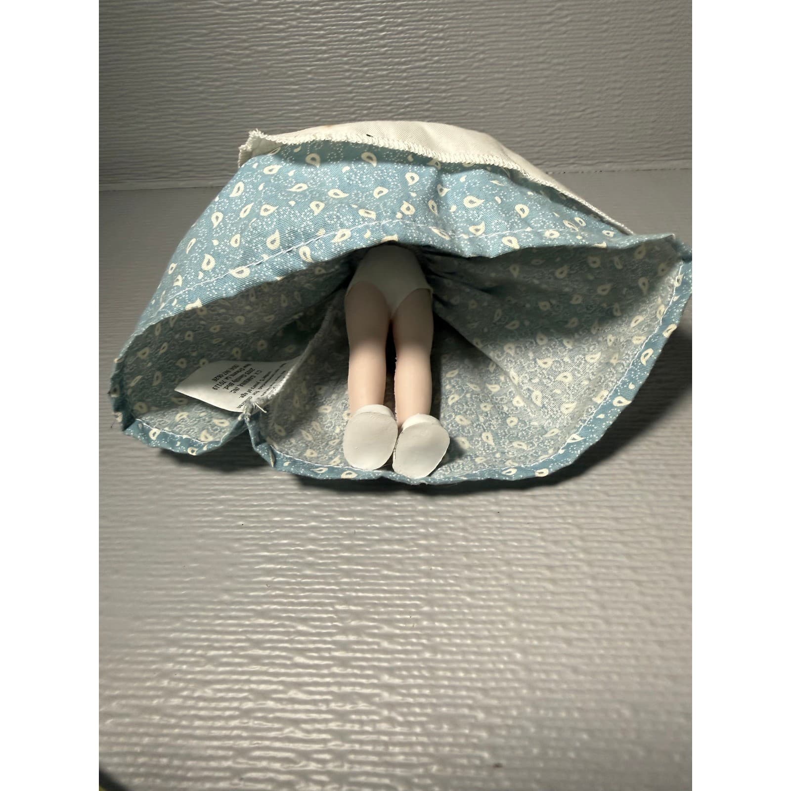 Vintage Handmade Gambina Doll Williamsburg VA Colonial Blue Paisley Dress - Thumbnail 6