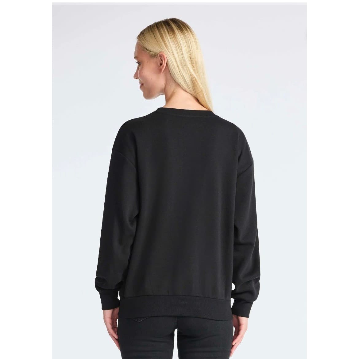 Disney Mickey Mouse Skiing Graphic Sweatshirt Black Crewneck Holiday Pullover - Thumbnail 3