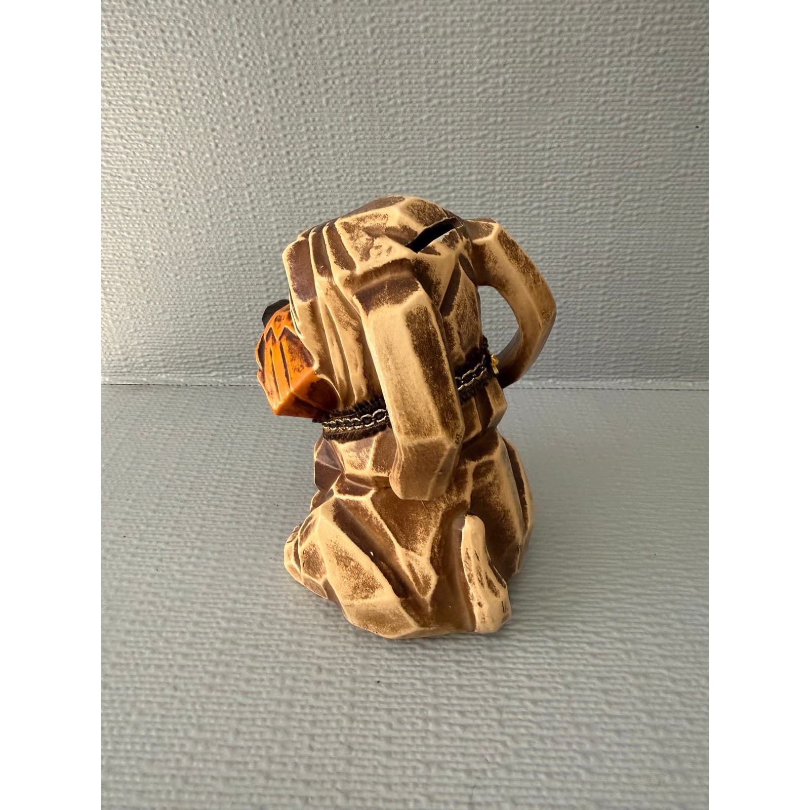 Vintage Napcoware Ceramic Dog Bank Brown Wood Look Hound Figurine - Thumbnail 2