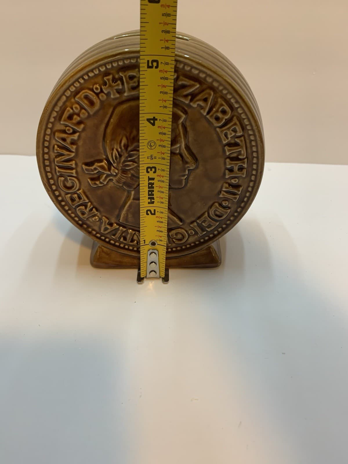 1966 British Large Cent Penny Ceramic Coin Bank Collector Queen Elizabeth II - Thumbnail 6