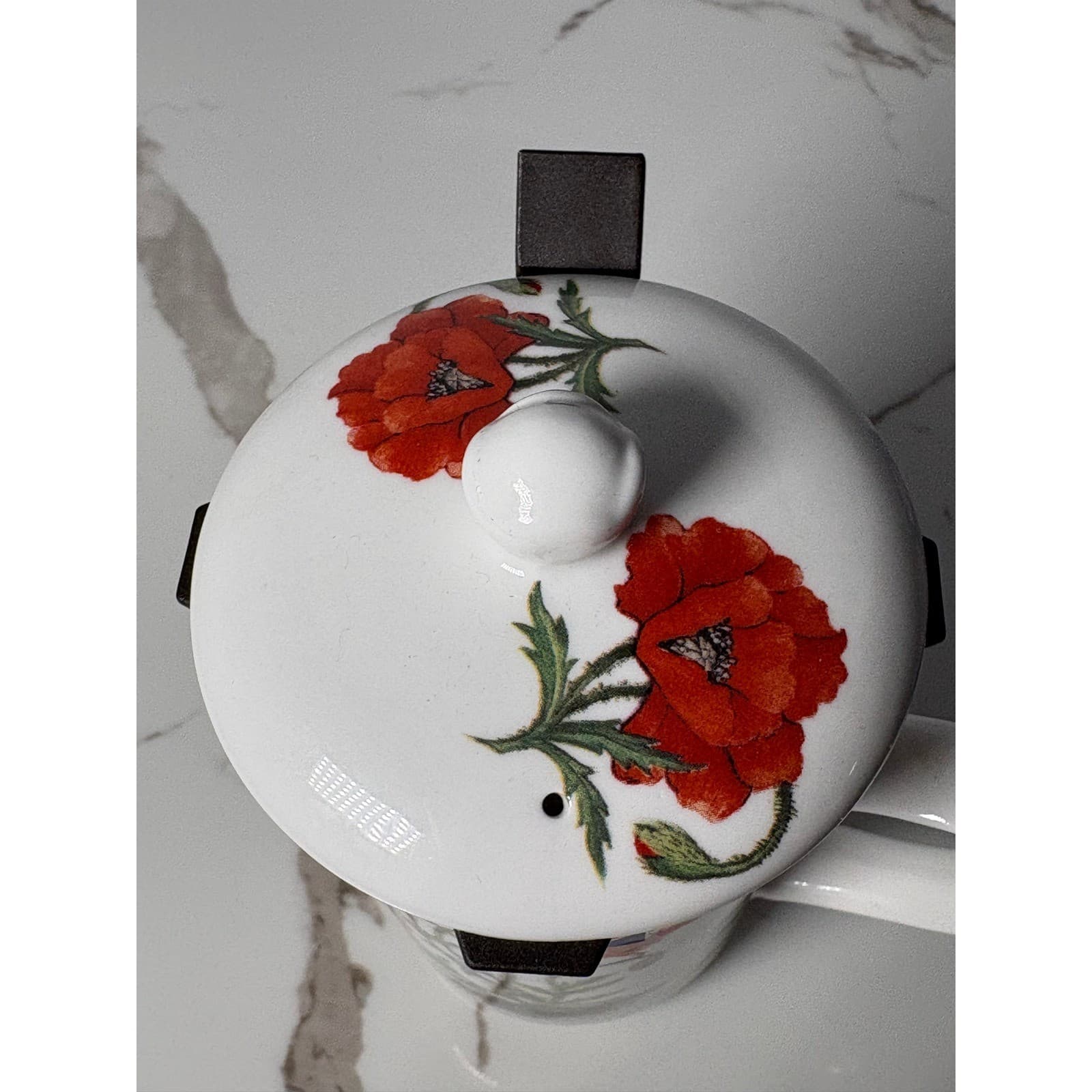 Chatsford Strainer Tea mug Red Poppy Bone China Loose Leaf Tea Mug with Lid UK - Thumbnail 7
